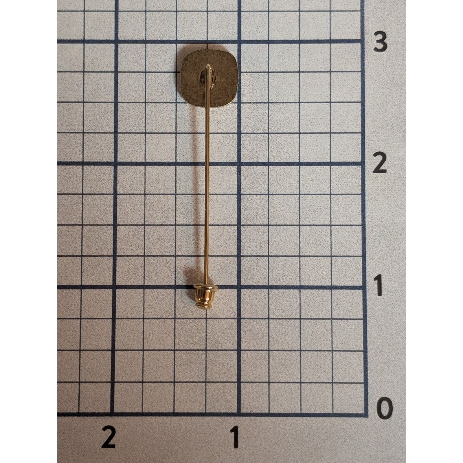 Vintage Pretty VTG 1980s Gold-Tone Square Swirl Pattern Stick Pin 2" Size ONE SIZE - 5 Thumbnail