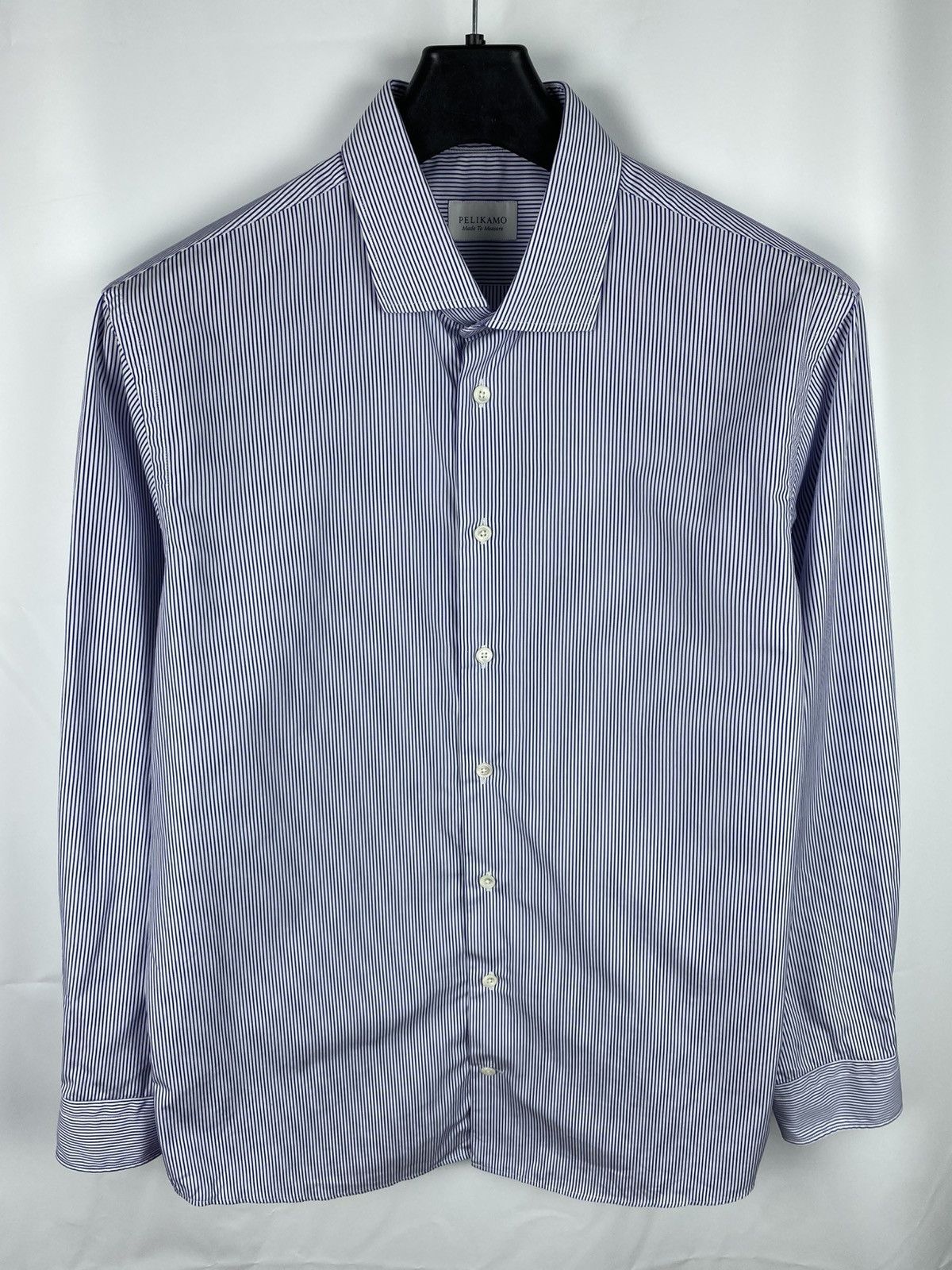 Designer Pelikamo Zurich Striped Blue Shirt Button Up size M Size US M / EU 48-50 / 2 - 1 Thumbnail