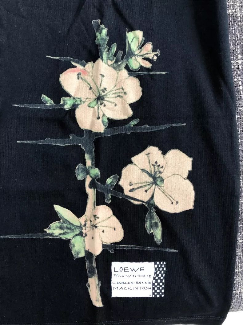 LOEWE Floral black short-sleeved T-shirt