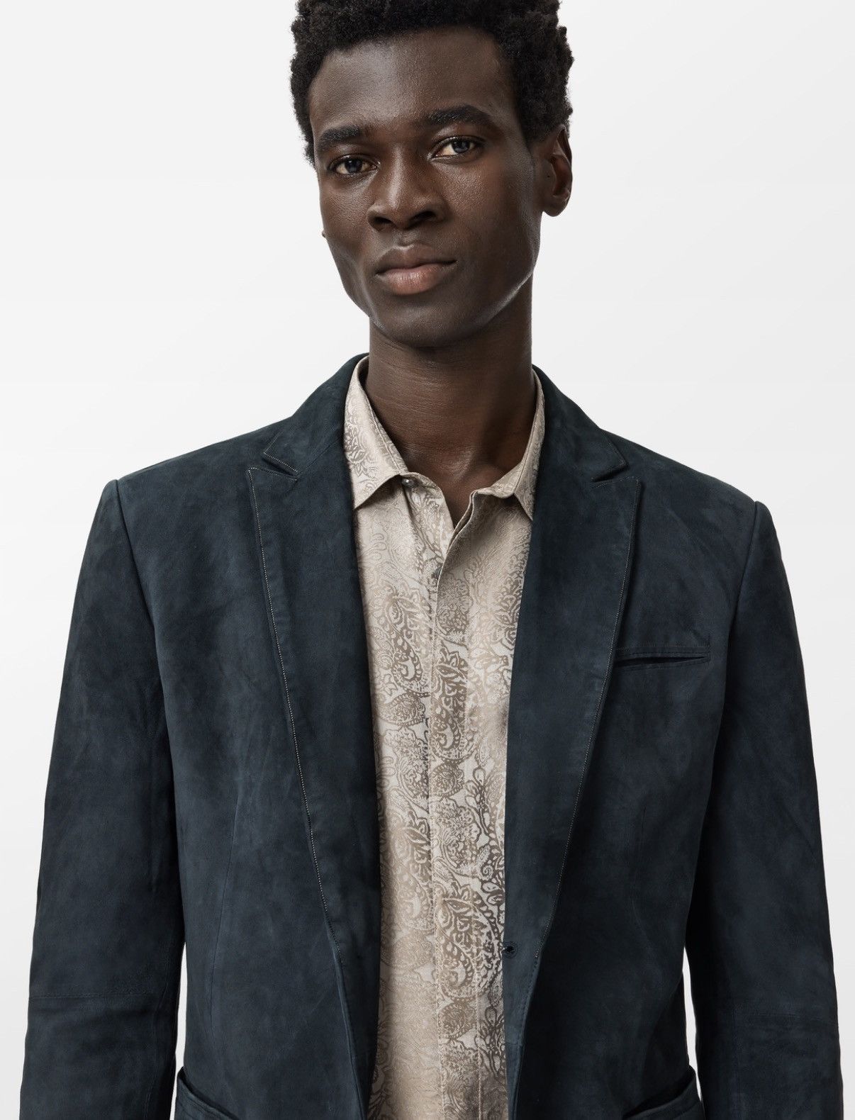 John Varvatos John Varvatos Bartow Leather Blazer Midnight Blue Size 48 Size 38R - 5 Thumbnail