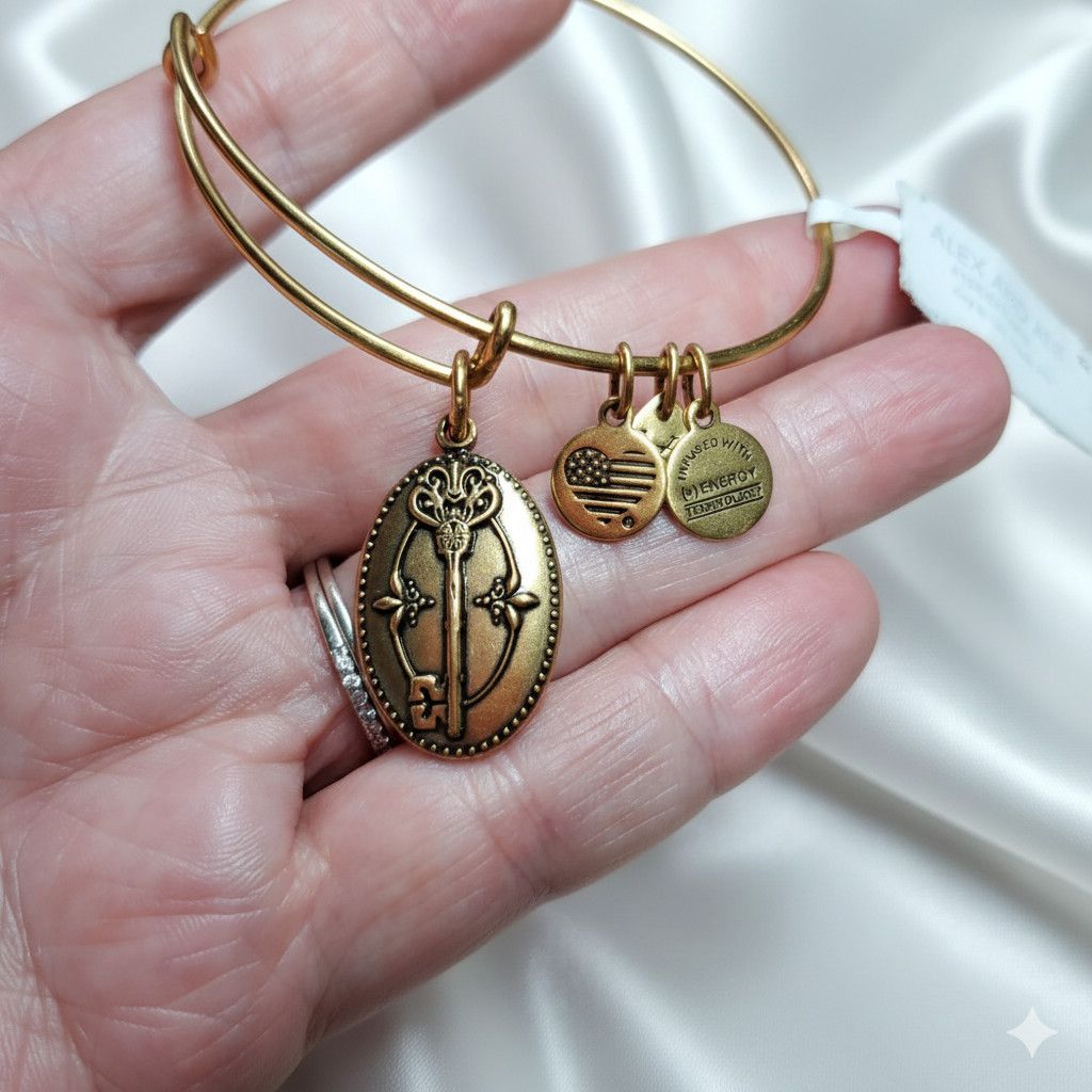 Other Alex & Ani 7.75" NEW Bracelet Gold Key to Life Love Energy Size ONE SIZE - 8 Thumbnail