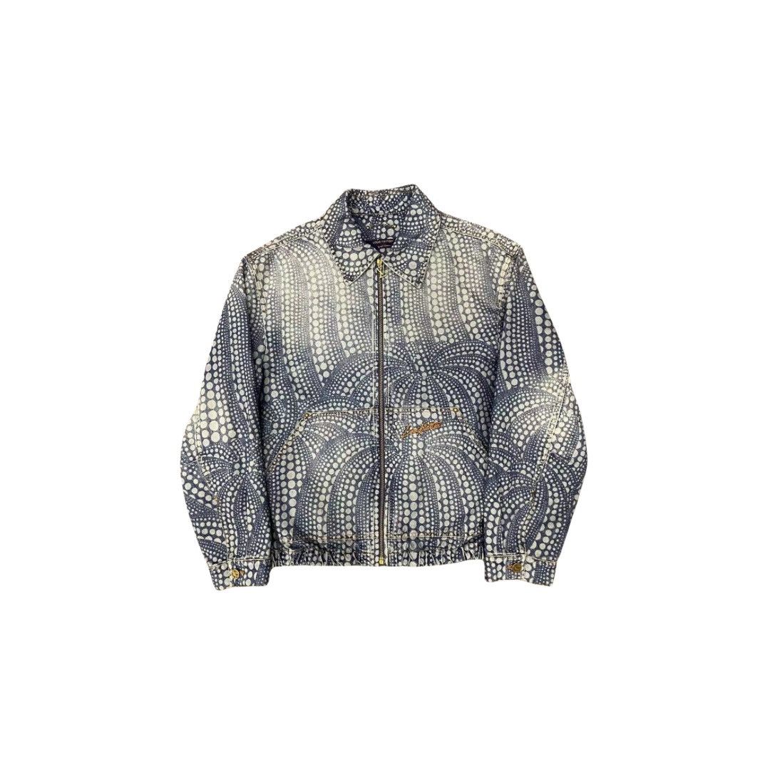 image of Louis Vuitton Lv X Yk All Over Pumpkin Denim Blouson Jacket in Blue, Men's (Size Large)