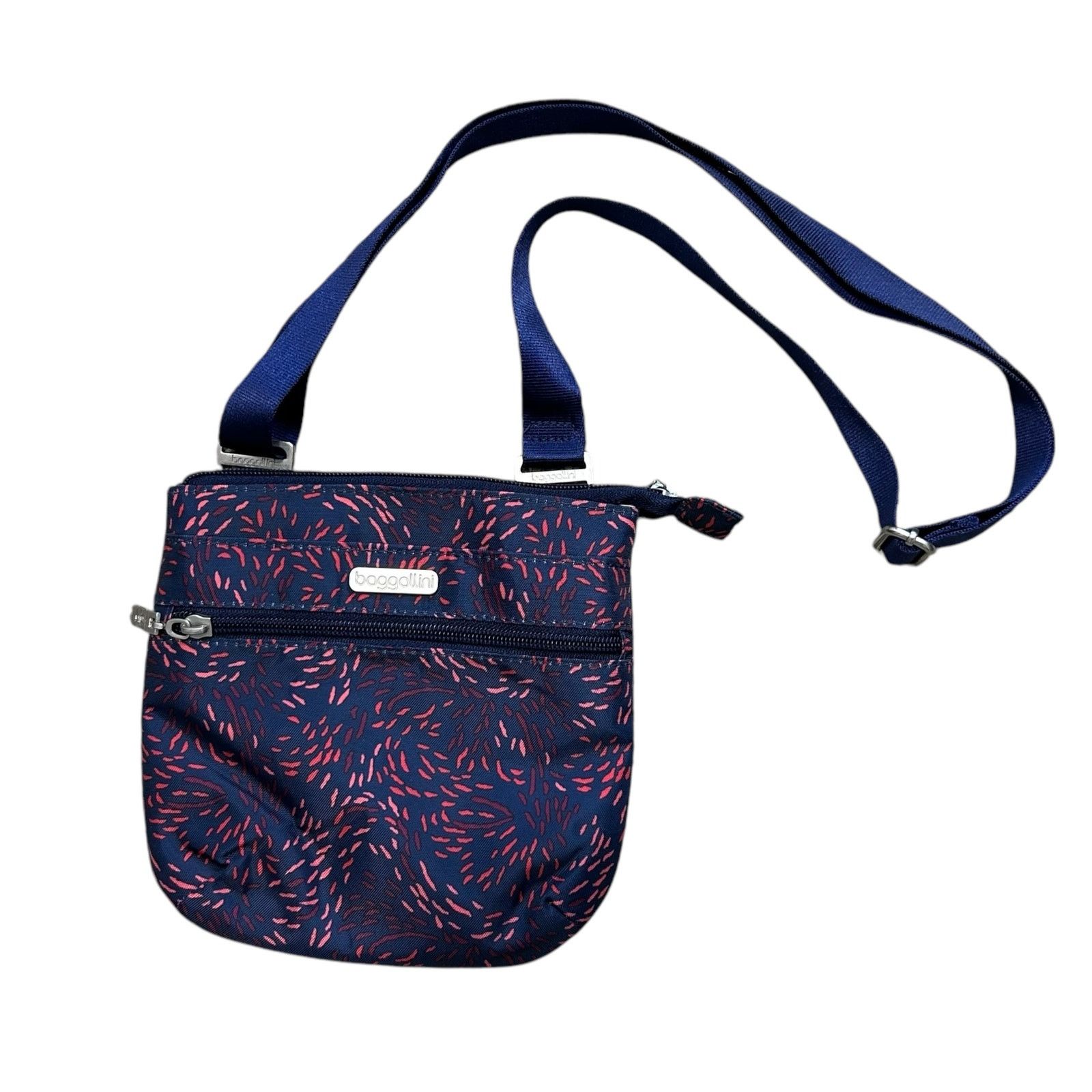 Baggallini Rfid Crossbody Bag Firework Abstract Small in Purple, Women's