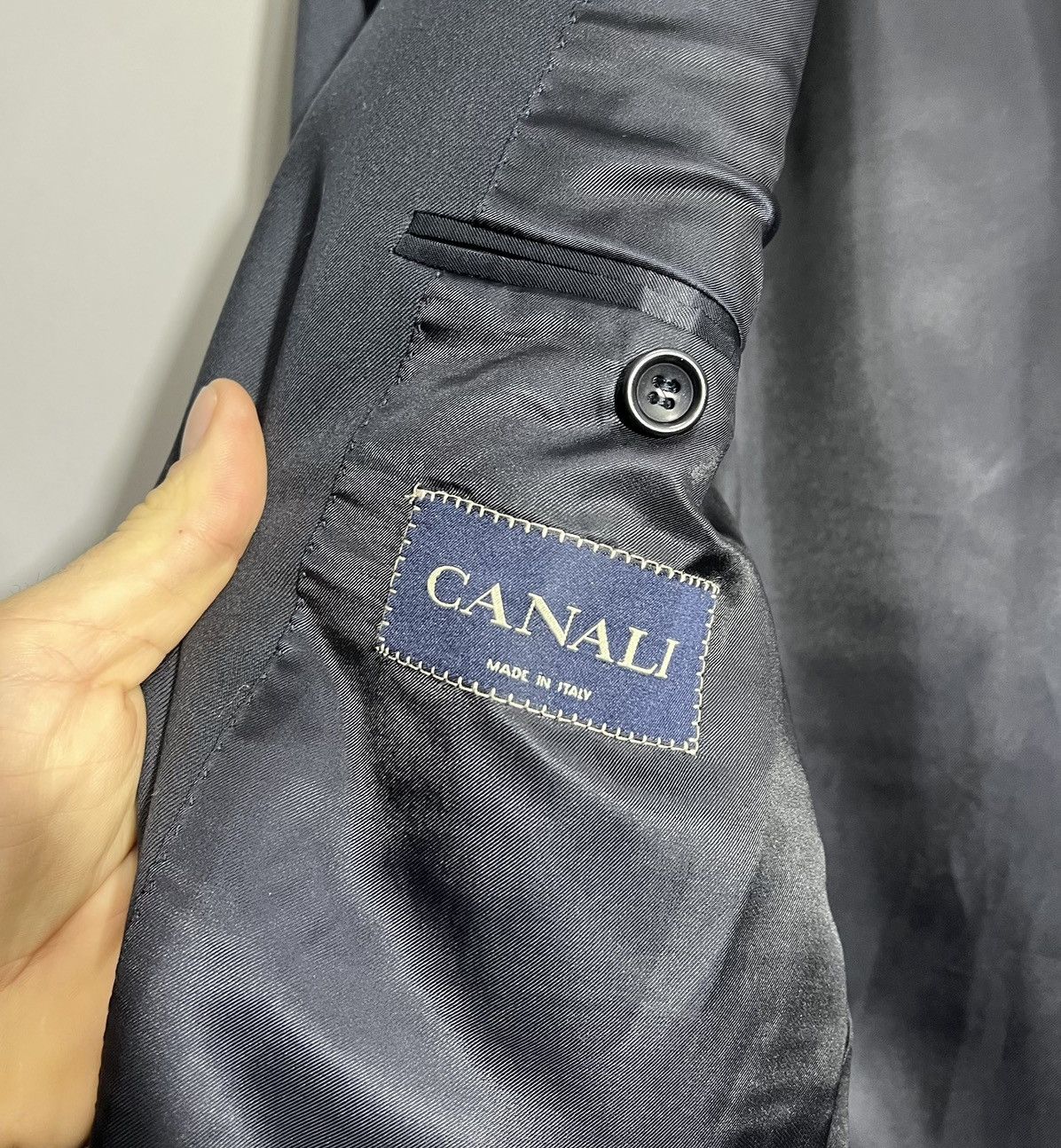 Canali × Vintage Vintage Canali Navy Blue Wool Blazer Gold Button Jacket Size 40L - 10 Thumbnail