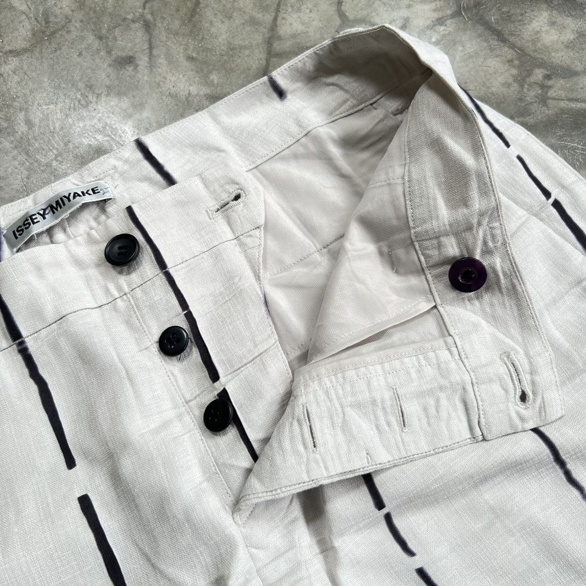 Issey Miyake 1990s Issey Miyake Vertical Stripe Linen Cropped Pants Size US 33 - 5 Thumbnail