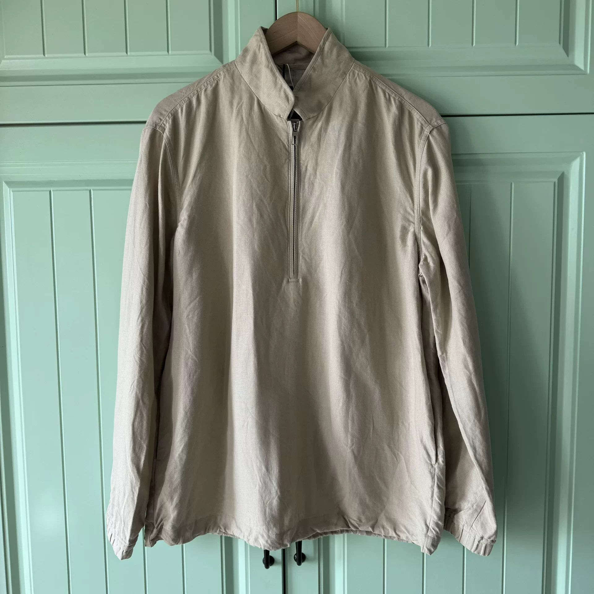 Loro Piana Beige Linen Half-Zip Shirt M