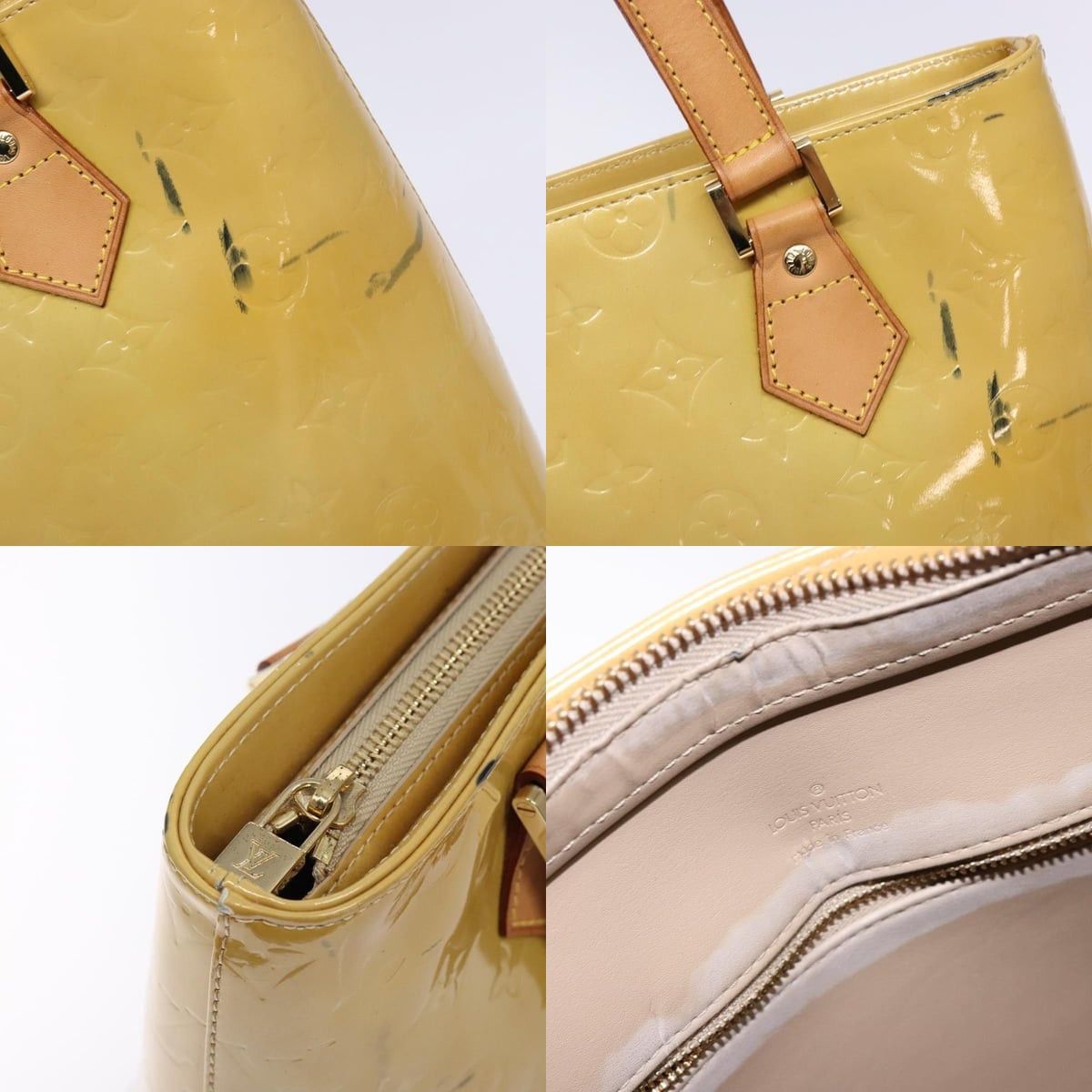 Louis Vuitton LOUIS VUITTON Monogram Vernis Houston Hand Bag Beige M91004 Size ONE SIZE - 11 Thumbnail