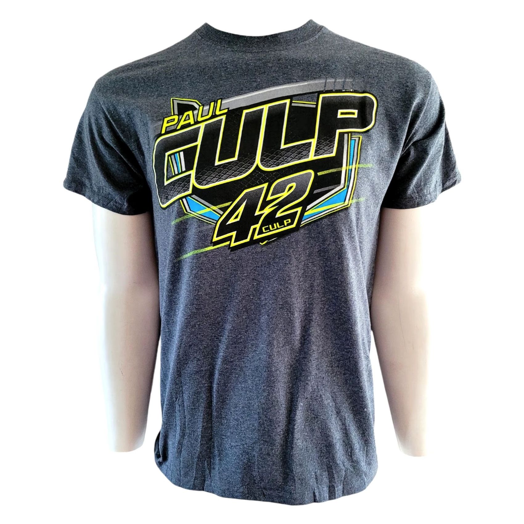 Gildan VINTAGE Gildan Dark Gray Paul Culp Racing T-Shirt M #42 Race Car Graphic Tee Unisex Adults Short Sleeve Crew Neck Cotton 50/50 Vintage Size US M / EU 48-50 / 2 - 3 Thumbnail