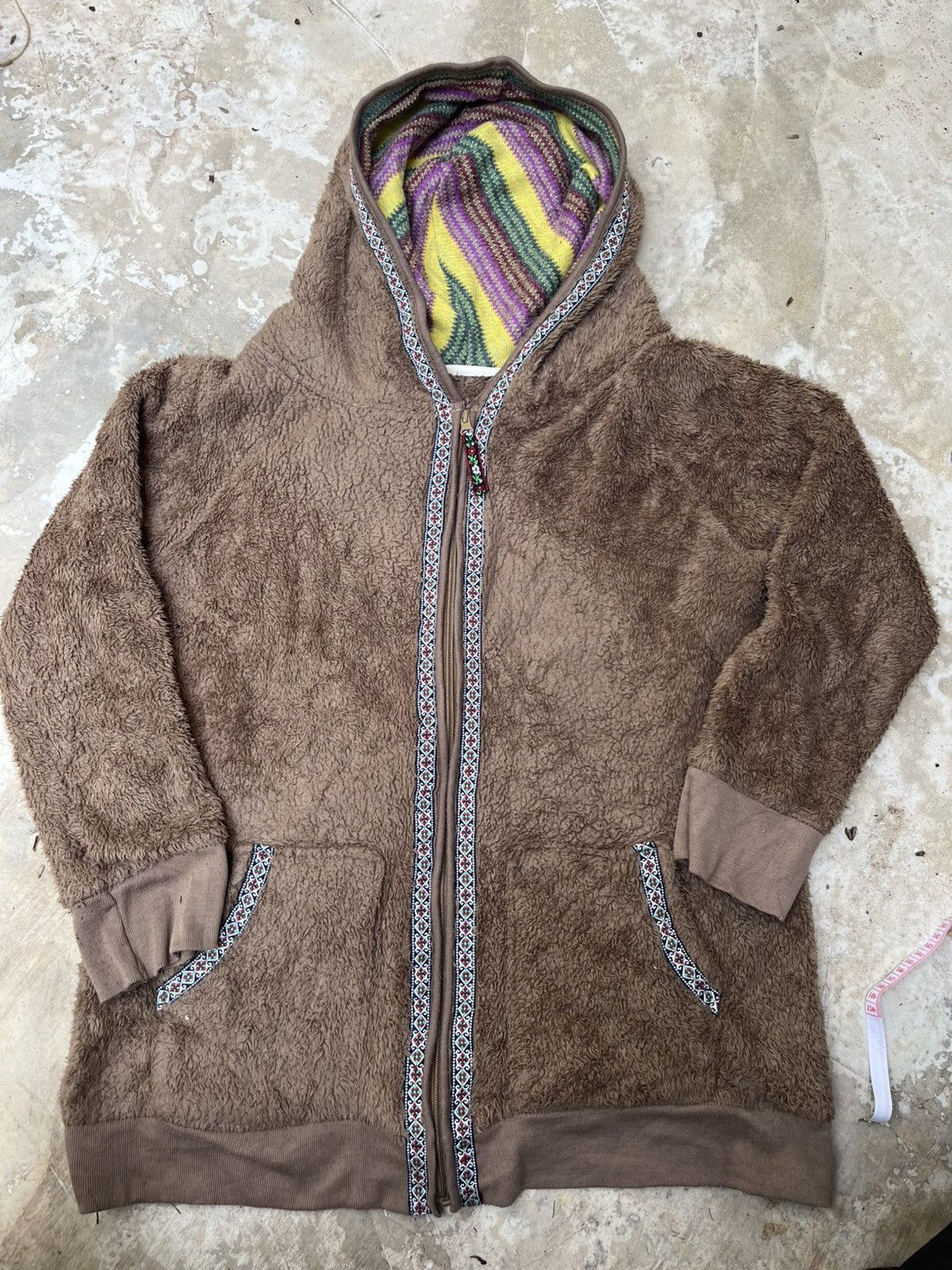 If Six Was Nine 💥Navajo Tribal Motives Chimaiyo Faux Fur Hoodie Size US L / EU 52-54 / 3 - 1 Thumbnail