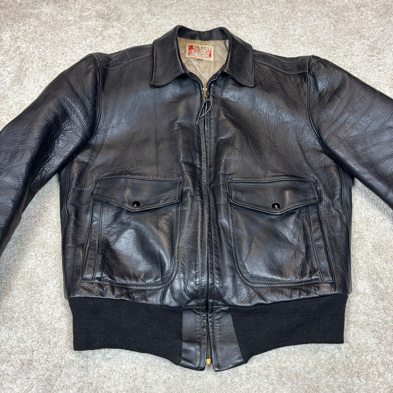 Vintage Vintage 40s 50s Sierra Sportswear Horsehide Leather Jacket Size US L / EU 52-54 / 3 - 2 Thumbnail