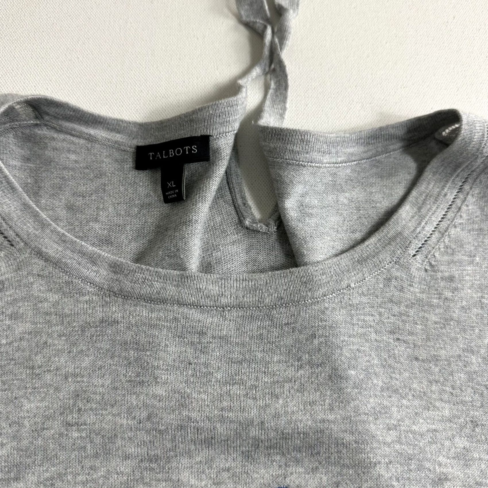 Talbots Talbots Flamingo Knit Sweatshirt XL Gray Pullover Long Sleeve Womens Size XL / US 12-14 / IT 48-50 - 7 Thumbnail