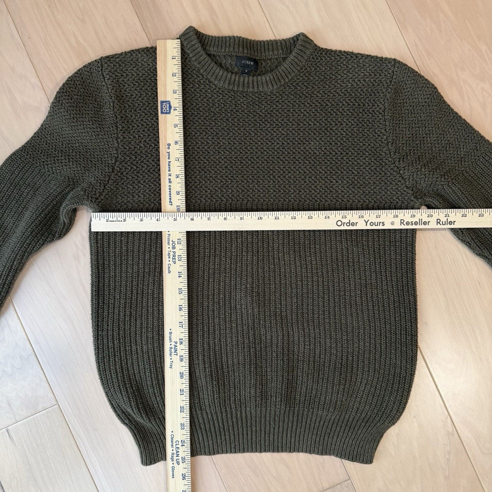 J.Crew J Crew Sweater Small Olive Green Cotton Knit Pullover Size US S / EU 44-46 / 1 - 3 Thumbnail