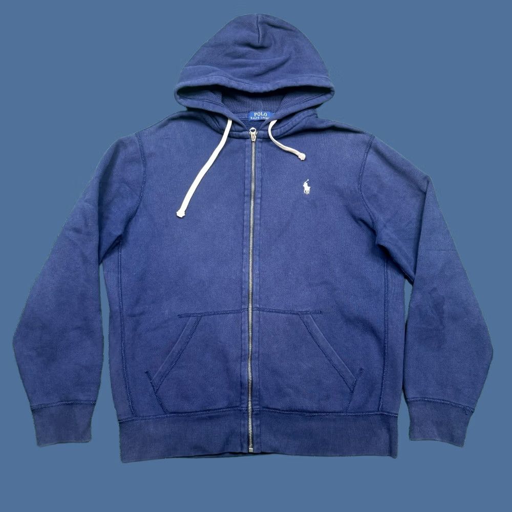 Polo Ralph Lauren Vintage Polo Ralph Lauren Hoodie Size L Blue Thermal Lined Full Zip Sweatshirt Size US L / EU 52-54 / 3 - 1 Thumbnail