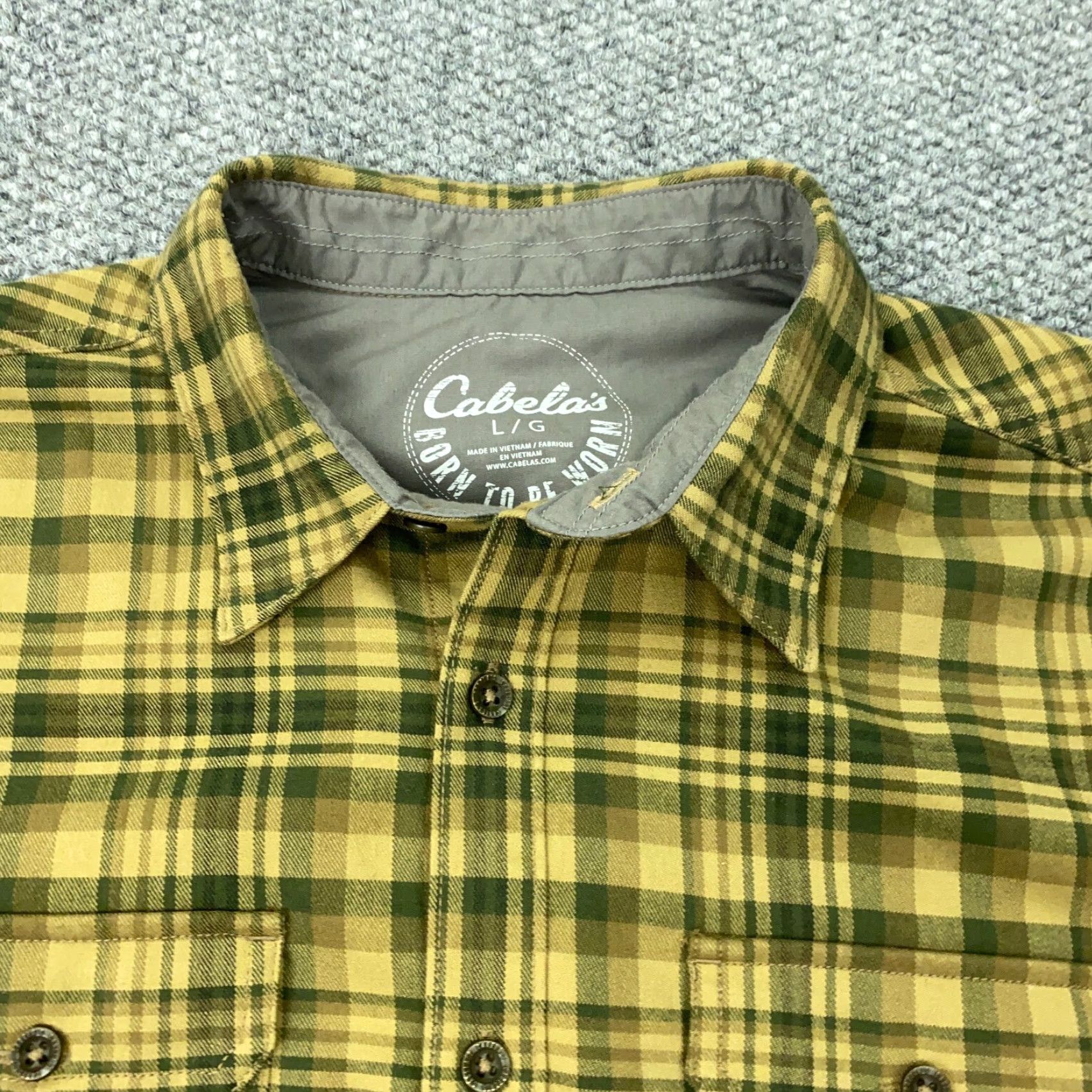 Vintage Cabela's Shirt Mens Large Green Plaid Button-Up Long Sleeve Flannel Stretch Size US L / EU 52-54 / 3 - 2 Thumbnail