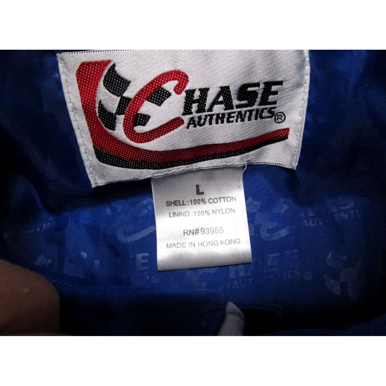 Chase Authentics VINTAGE NASCAR Racing Jacket Legends Chase Authentics Signatures Size L Blue Bomber Jacket with Pockets Size US L / EU 52-54 / 3 - 4 Thumbnail