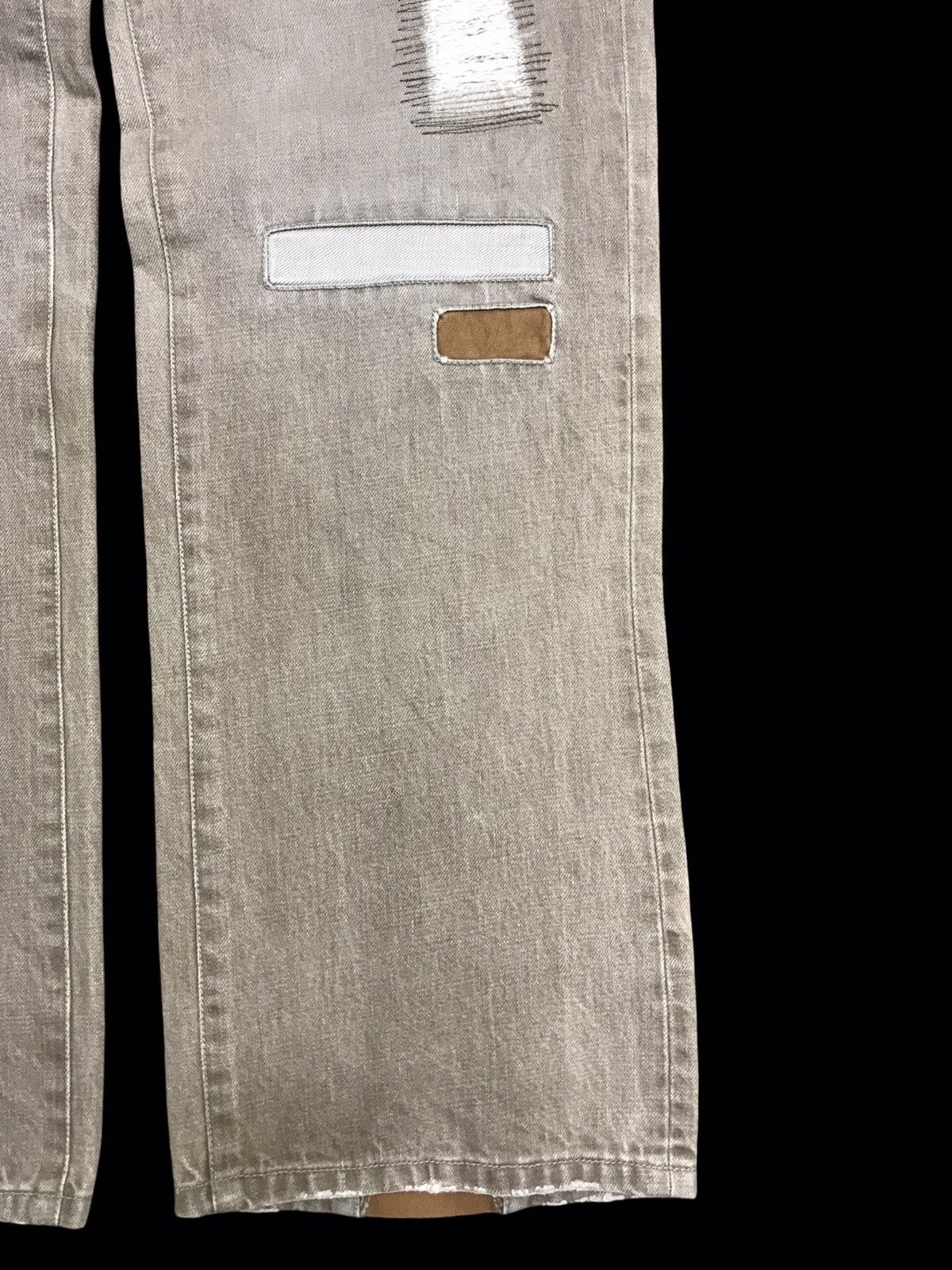 Japanese Brand 💥DENIM ART💥Archival Kelen Patchwork Wide Baker Denim F254 Size US 32 / EU 48 - 7 Thumbnail