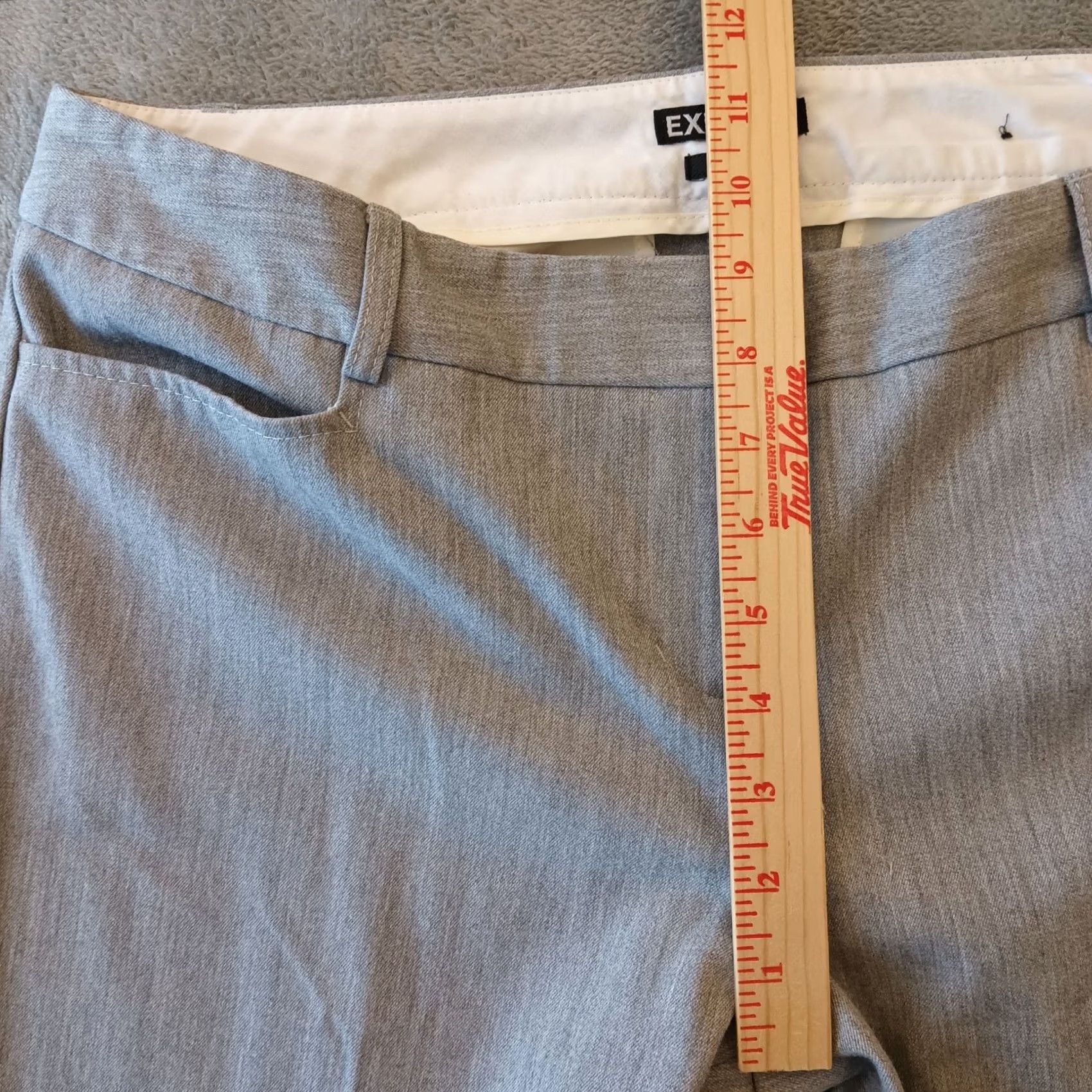 Express Express Columnist Dress Pants Womens Size 10 Gray Mid Rise 34x26.5 Pockets Straight Front Formal Dressy Facebook Size 32" / US 10 / IT 46 - 4 Thumbnail