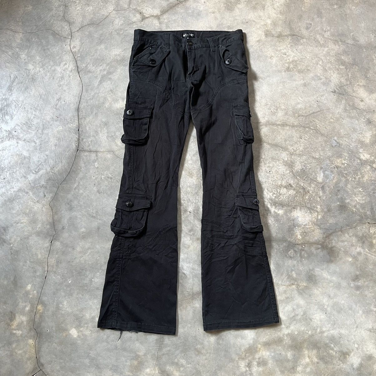LOWBOX 2000s Lowbox Tactical Pocket Flared Pants Size US 30 / EU 46 - 1 Thumbnail