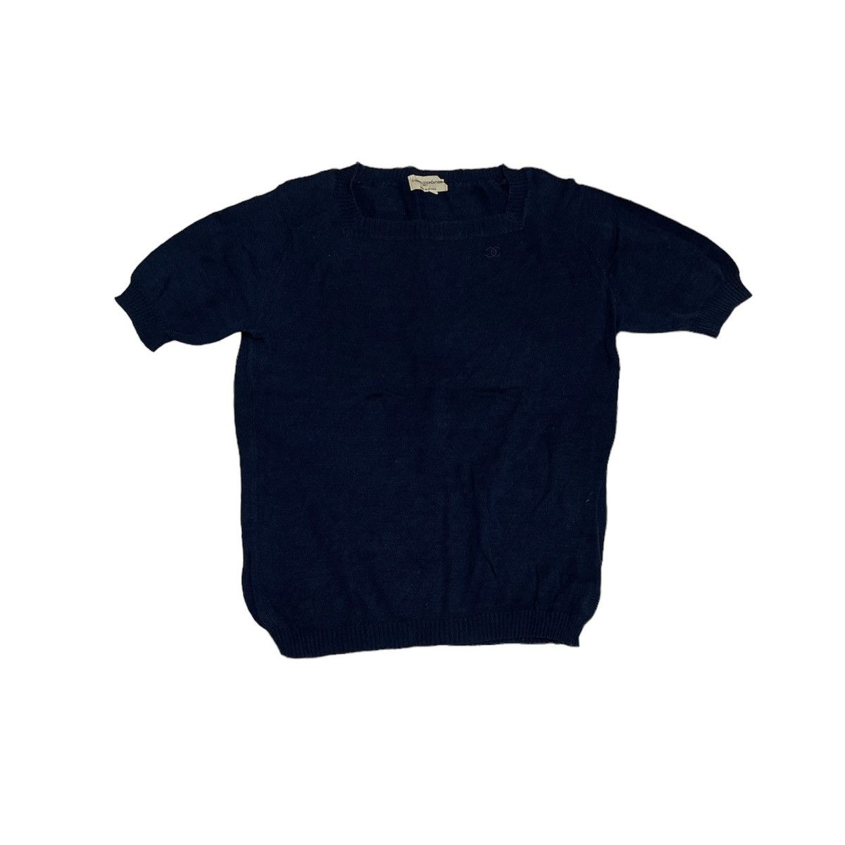 image of 80's Chanel Creations Knit Top in Navy, Women's (Size Large)