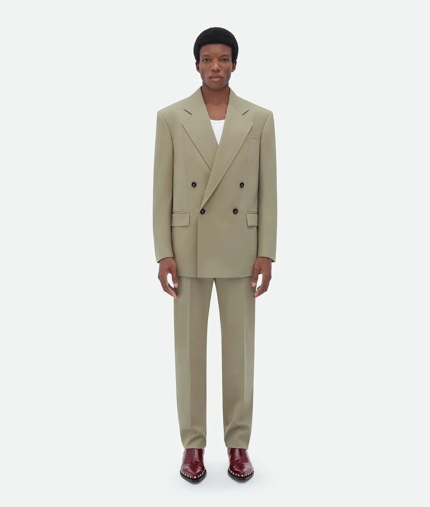 Bottega Veneta o1loc1c0325 717370 Grain De Poudre Jacket in Light Green Size US L / EU 52-54 / 3 - 1 Thumbnail