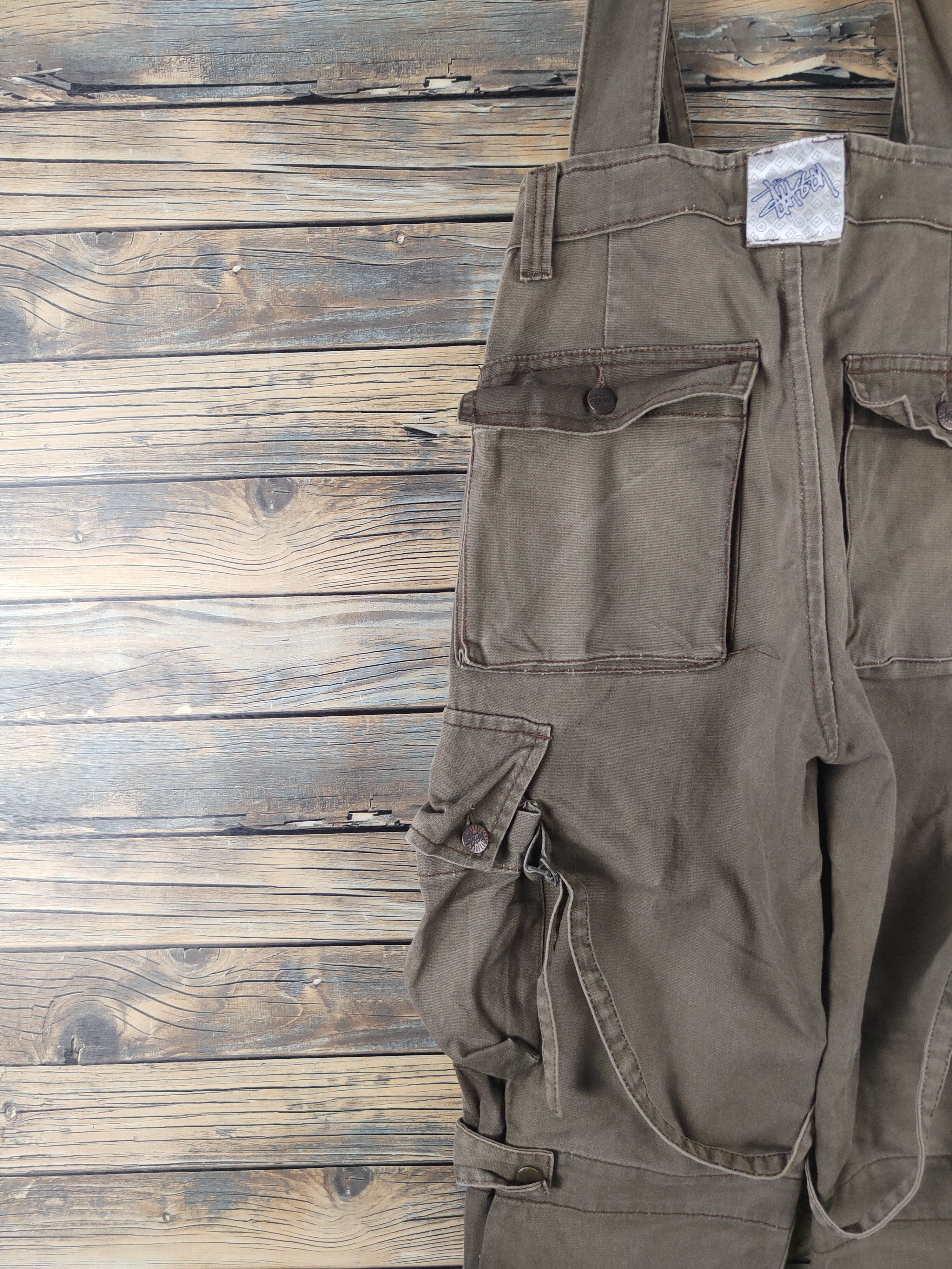 Stussy DL Stussy Olive Multipocket Tactical Jumpsuits #2678 Size US 27 - 16 Thumbnail
