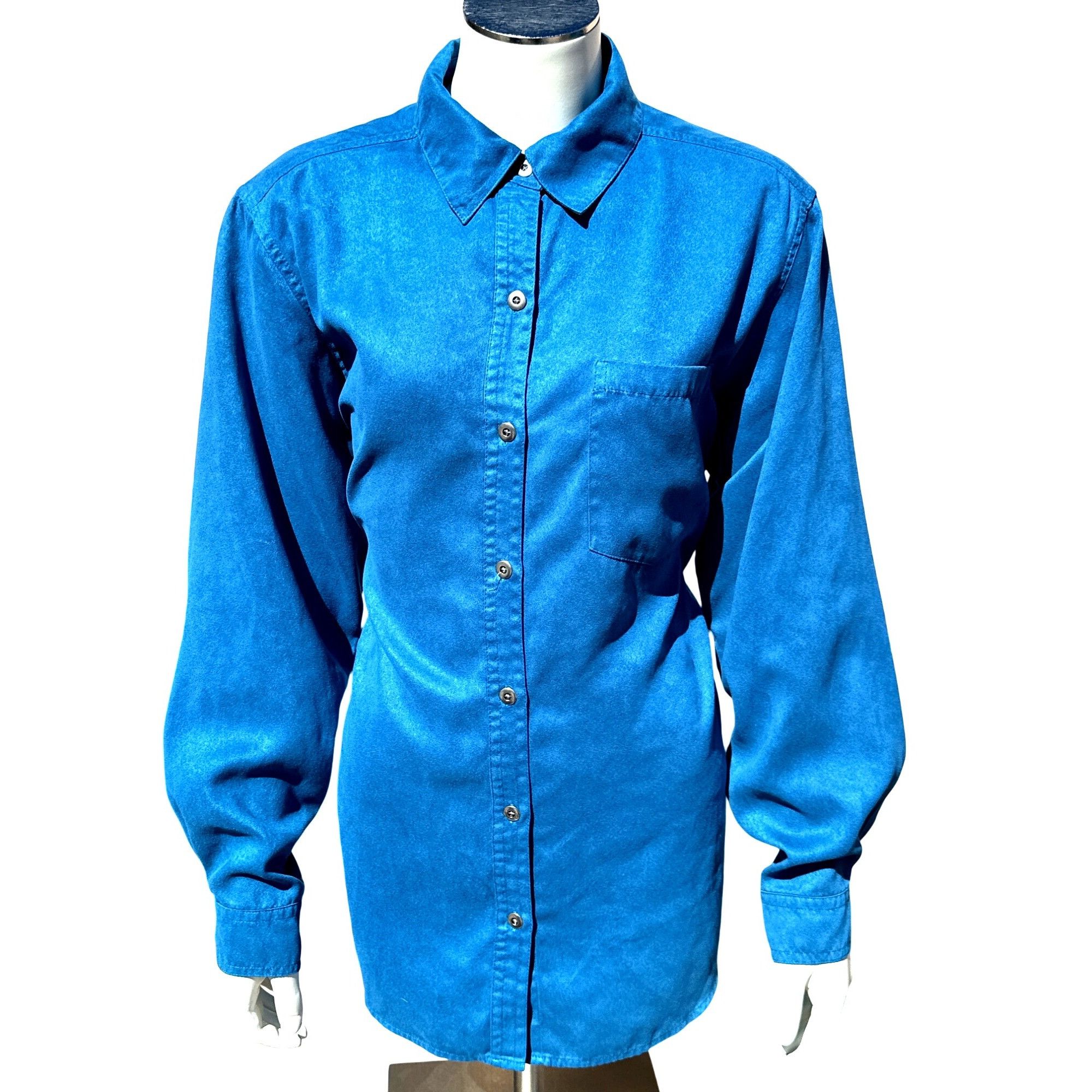 Chicos Chicos Design Vintage Aqua Blue Button Up Tunic Shirt Long S Size M / US 6-8 / IT 42-44 - 1 Thumbnail