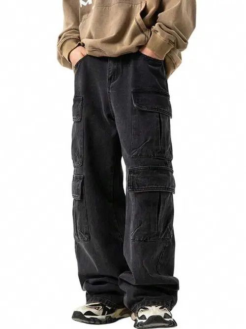 Jean Cargo Vintage washed RETRO jeans denim Size US 30 / EU 46 - 1 Thumbnail