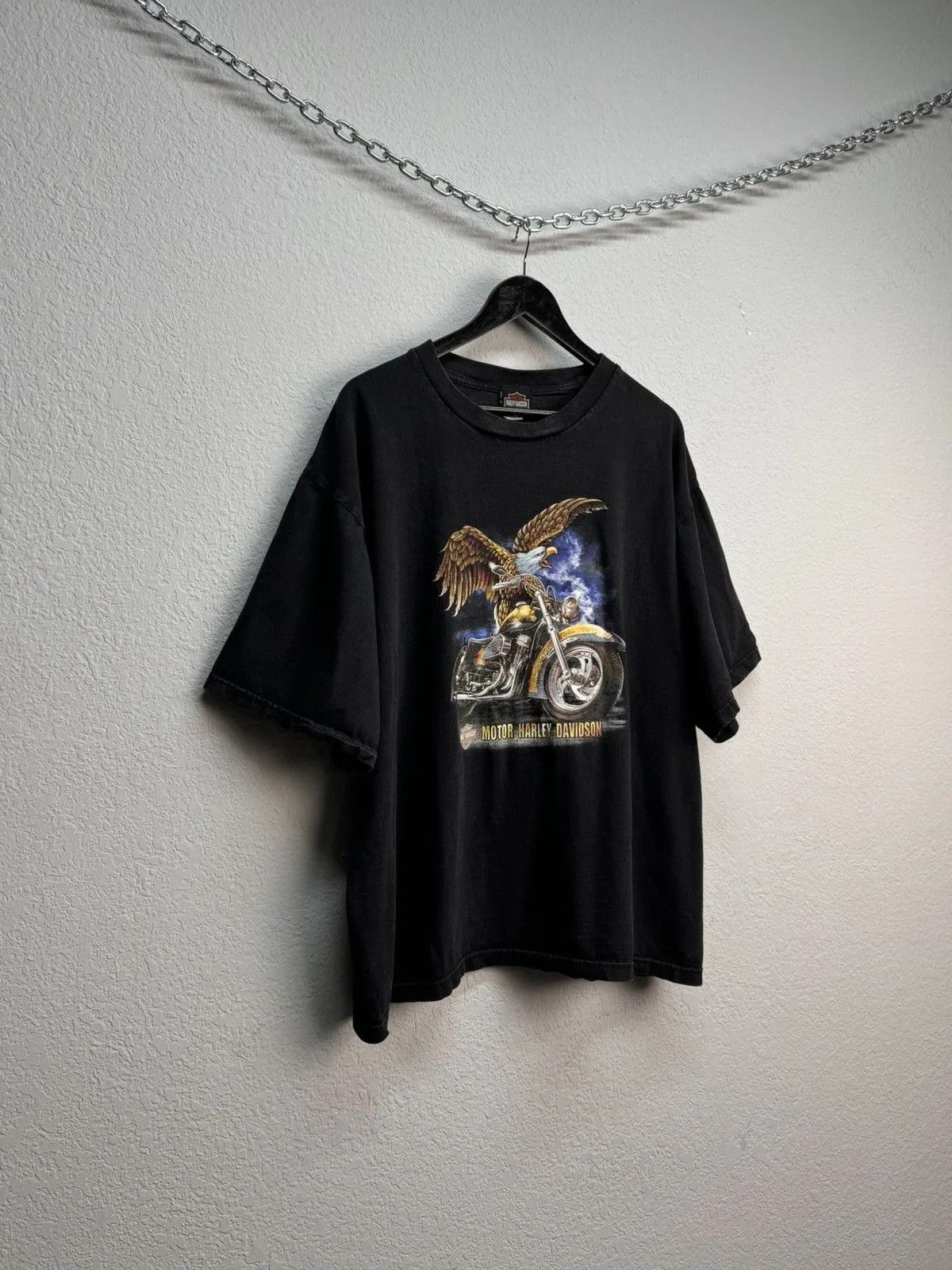 Harley Davidson 90s Vintage Harley Davidson Baldwin Park Eagle T-Shirt Size US XL / EU 56 / 4 - 3 Thumbnail