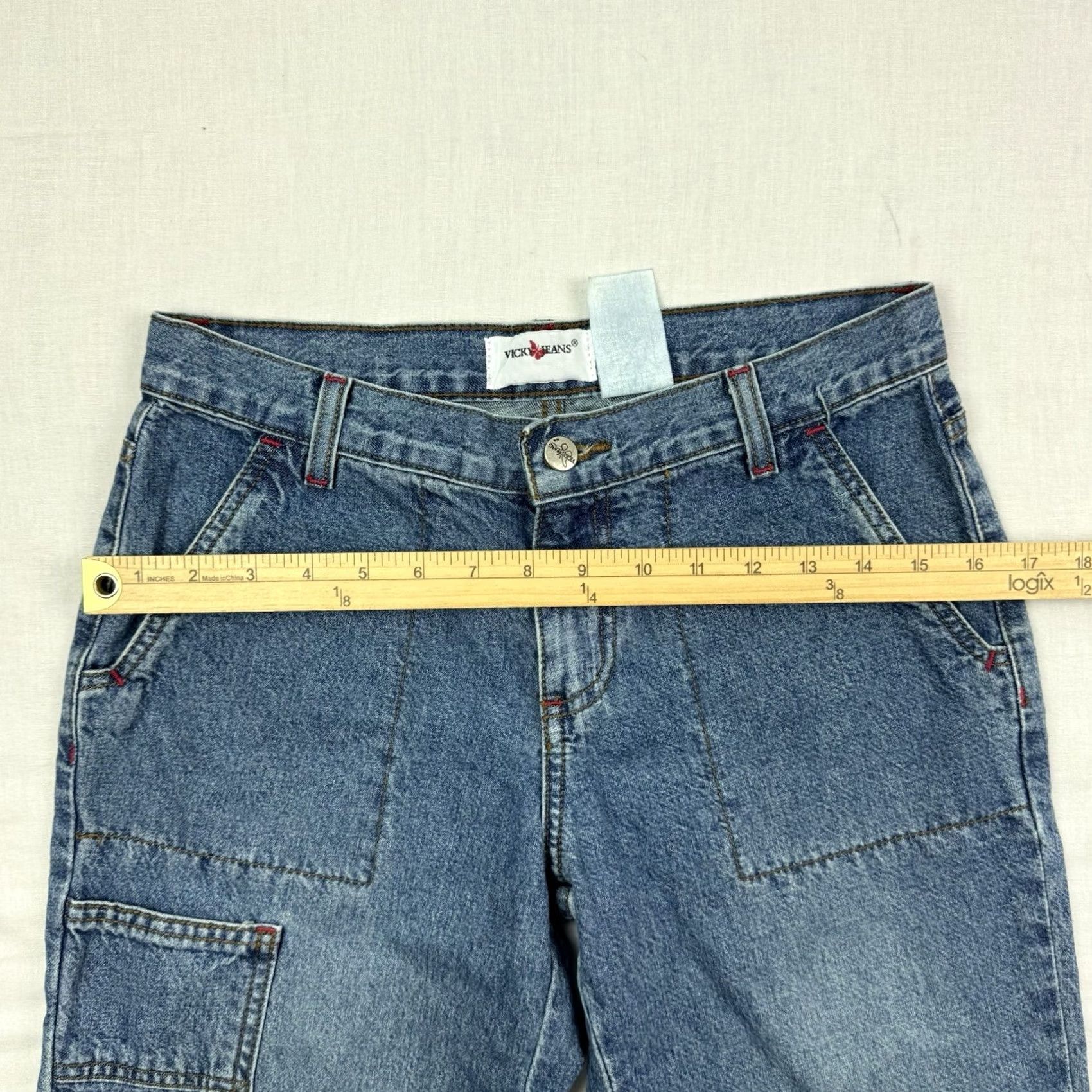 Vintage VINTAGE Vicky Jeans Womens 9 Bootcut Jeans Hipster Hippie Y2K 90s Low Rise Blue Size 30" / US 8 / IT 44 - 6 Thumbnail