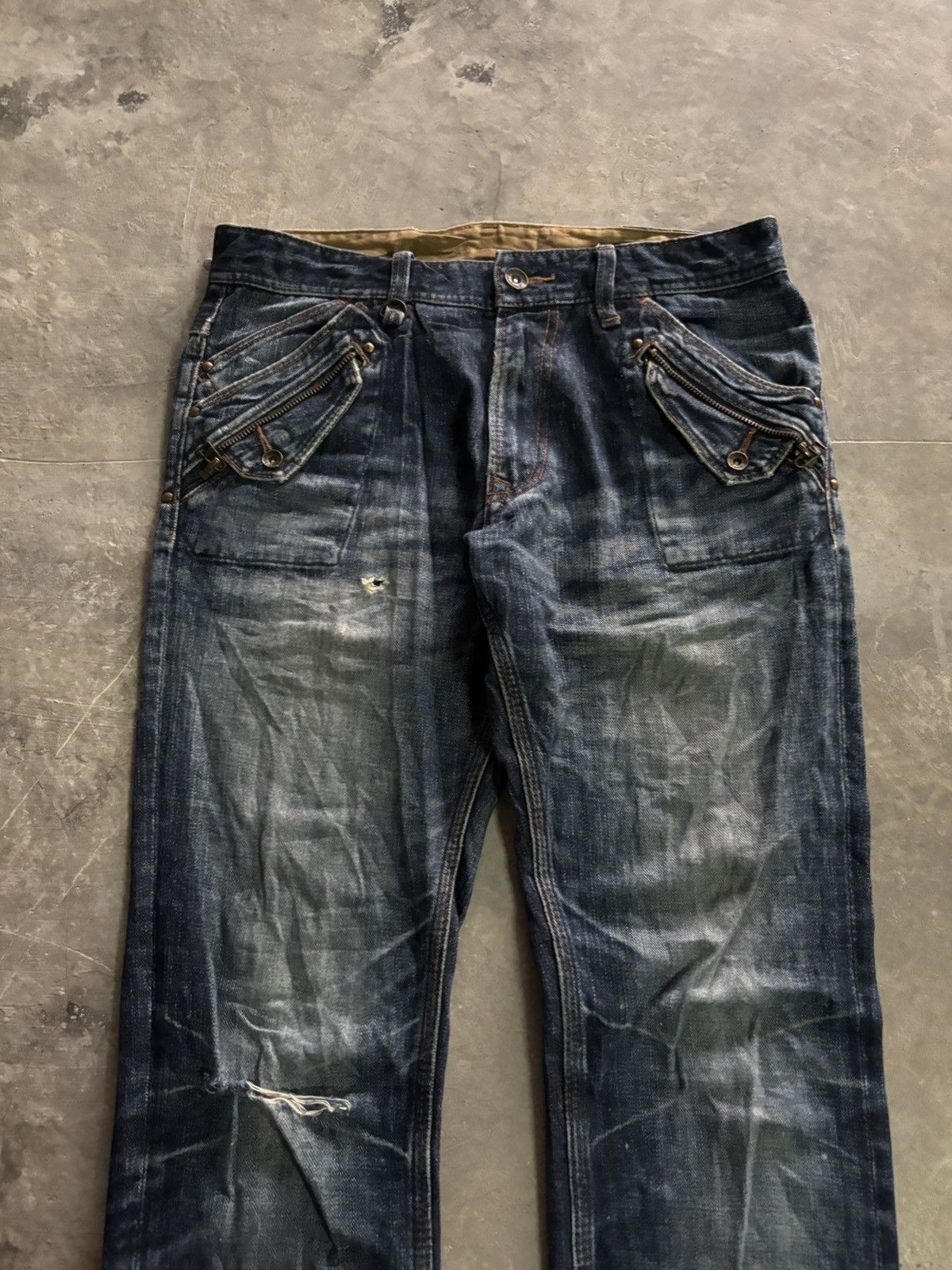 If Six Was Nine Distressed Flare SEMANTIC DESIGN punk grunge style japanese Size US 31 - 2 Thumbnail