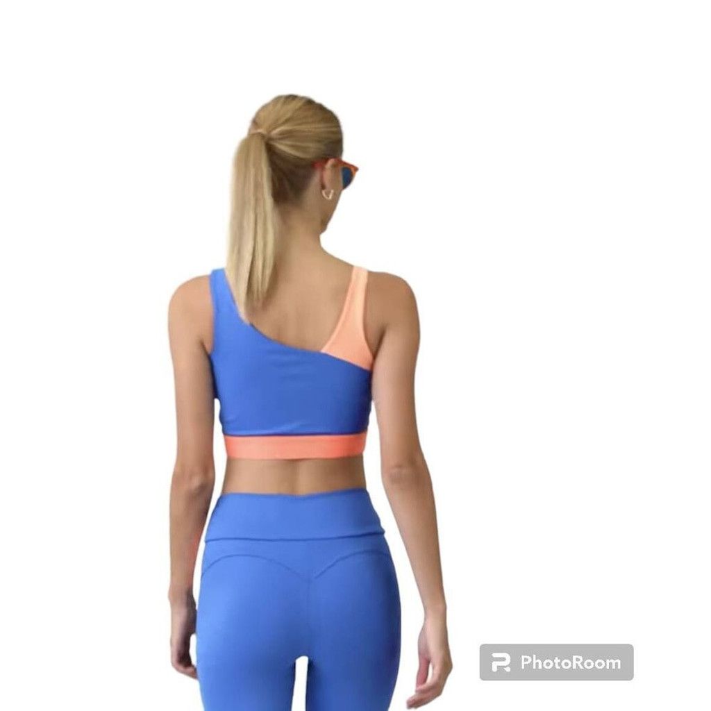 Other Cajubrasil Size M Blue, Orange Sports Bra Statement Strap Size ONE SIZE - 2 Thumbnail