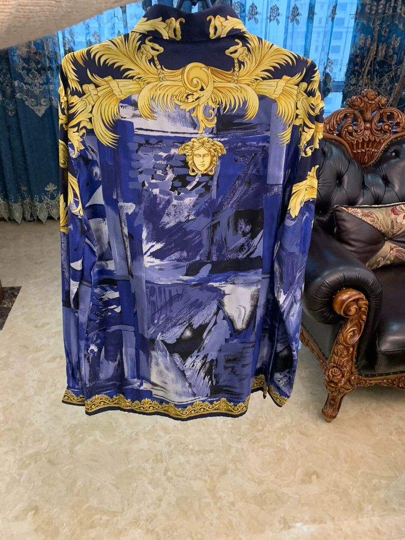 Versace Versace Mulberry silk shirt Size US XL / EU 56 / 4 - 3 Thumbnail