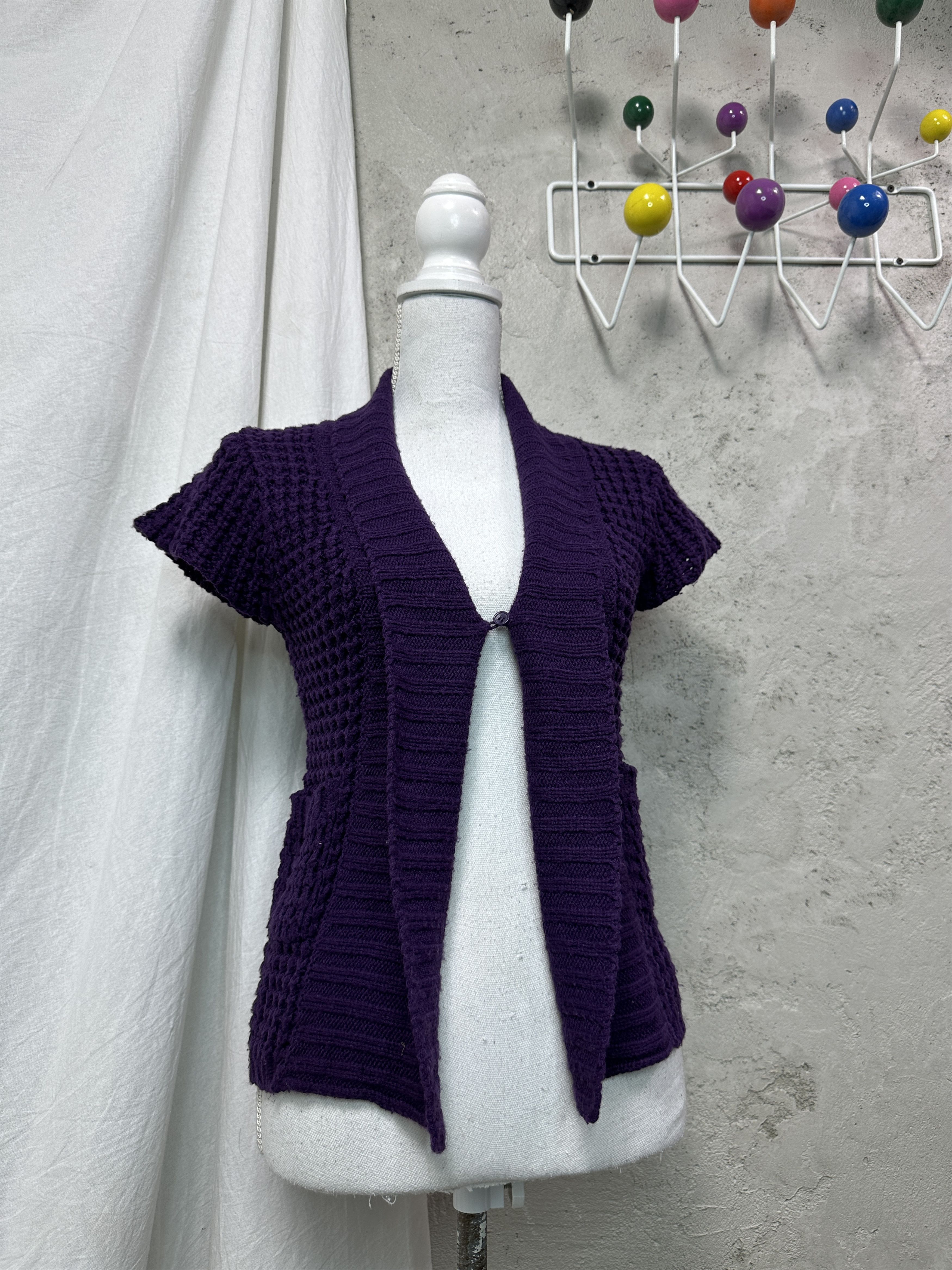 Vintage Vintage Cottage Fairy Core Plum Sweater Cardigan 00s Size S / US 4 / IT 40 - 1 Thumbnail