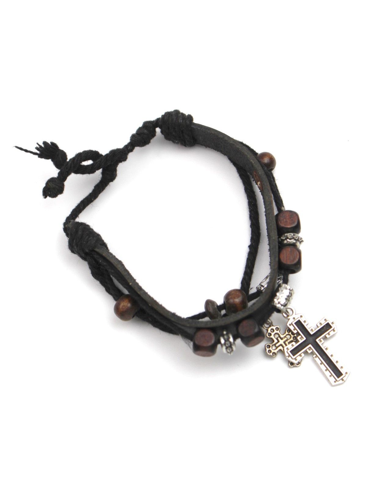 If Six Was Nine 2000S JAPANESE MADE MIDNIGHT FAITH CROSS LEATHER BRACELET Size ONE SIZE - 2 Thumbnail