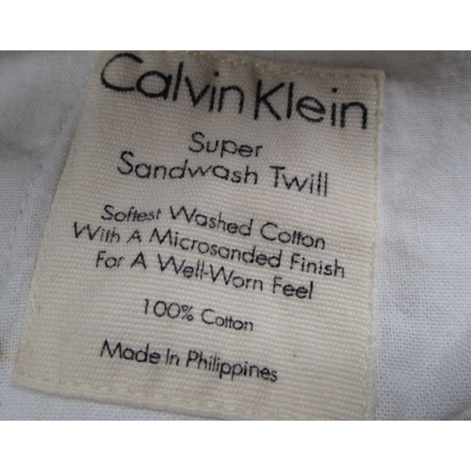 Calvin Klein VINTAGE Calvin Klein Pants Mens 36 Beige Super Sandwash Twill Flat Front Chinos 36x30 Mens Beige Pants Calvin Klein Retro City Preppy 90s Mens Size US 36 / EU 52 - 4 Thumbnail