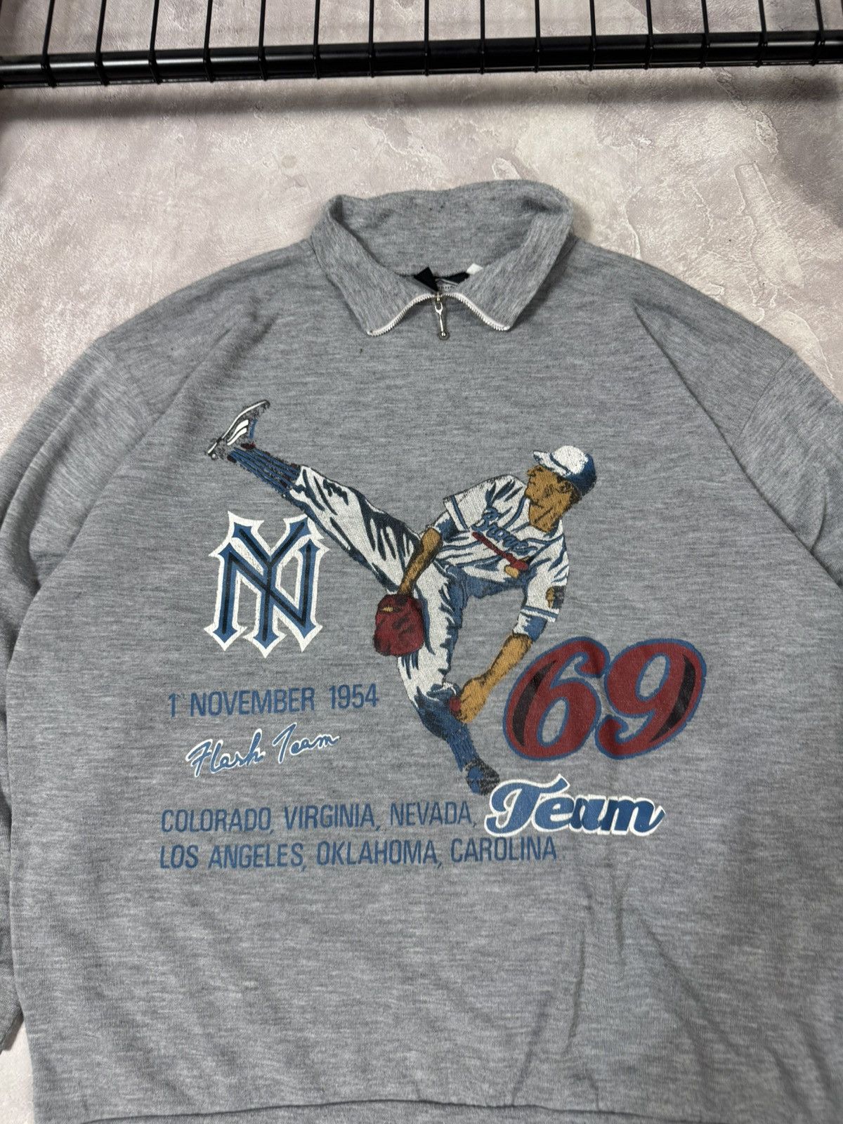Vintage Rare 1954 New York Yankees Flash Team 69 Sweatshirt Size US L / EU 52-54 / 3 - 3 Thumbnail
