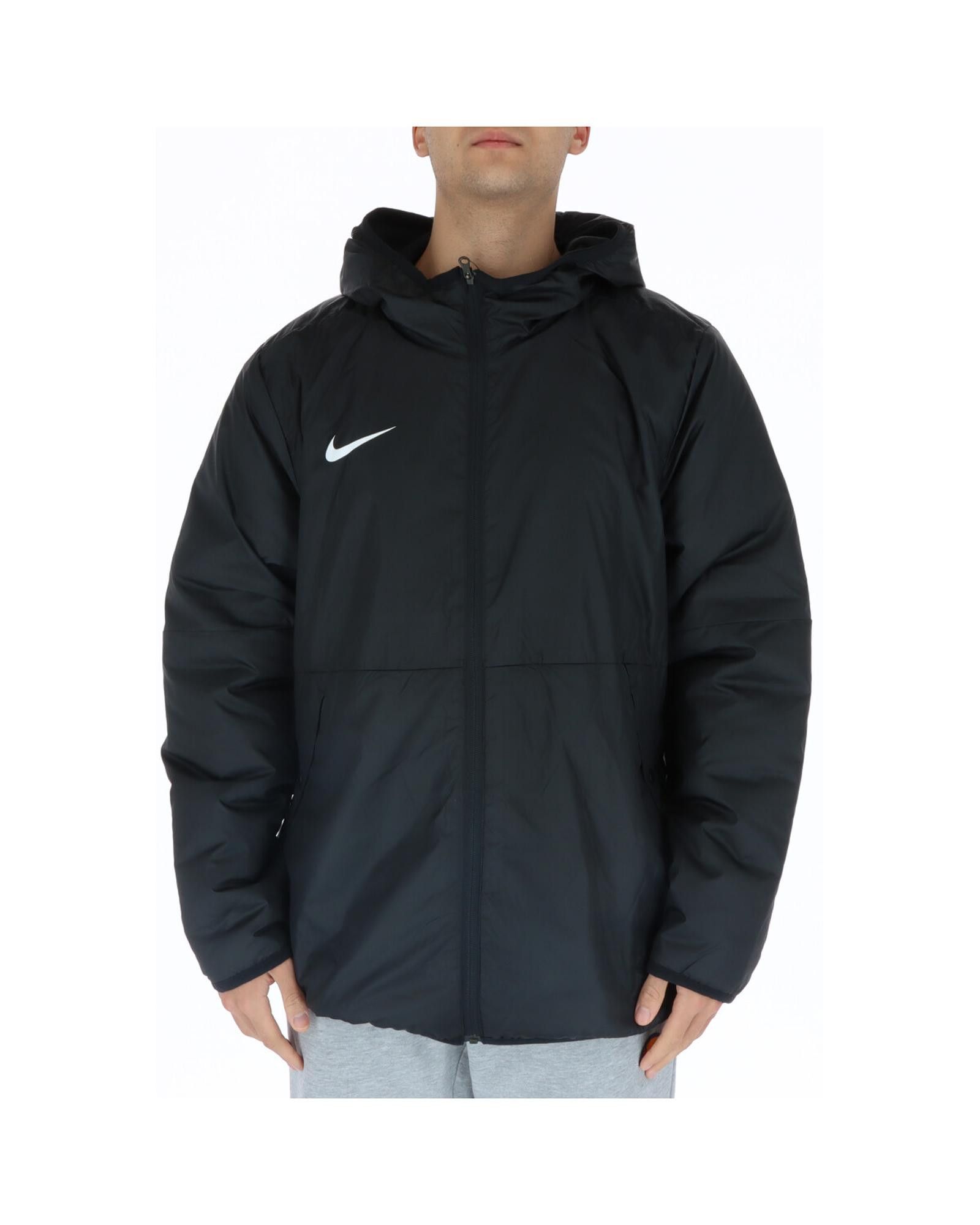 image of Nike Printed Zip-Front Hooded Jacket in Black, Men's (Size XL)