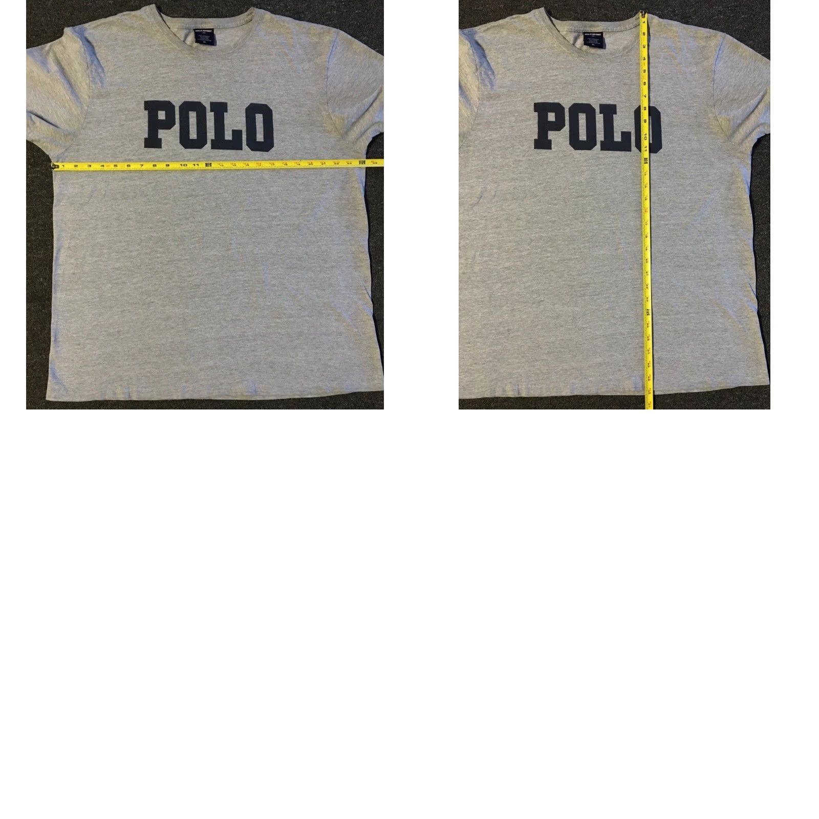 Polo Ralph Lauren VINTAGE Polo Ralph Lauren Spellout Shirt XL Gray Short Sleeve Polo Sport Stadium 92 Hip Hop 90s USA Mens Shirt Size US XL / EU 56 / 4 - 8 Thumbnail