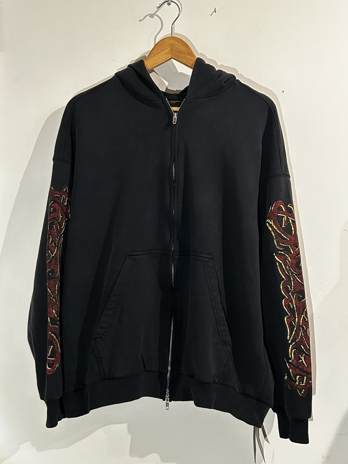 image of Ss24 Exclusive Balenciaga Offshore Zip Up! in Black, Men's (Size Small)