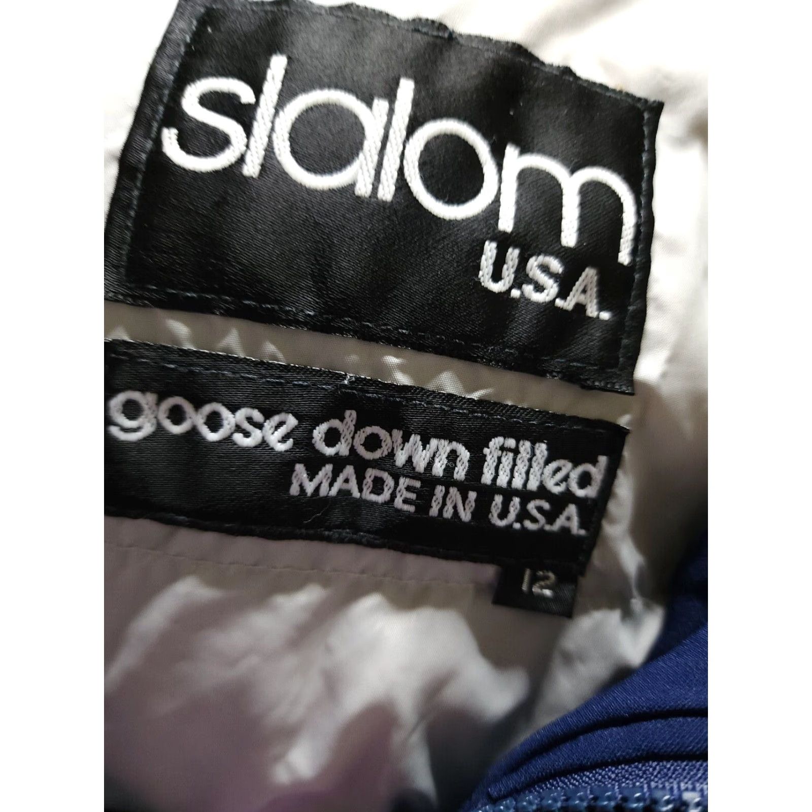 Rainbow VINTAGE Slalom 80s Goose Down Ski Jacket Size 12 Blue Rainbow Stripe Teens Size XL / US 12-14 / IT 48-50 - 6 Thumbnail