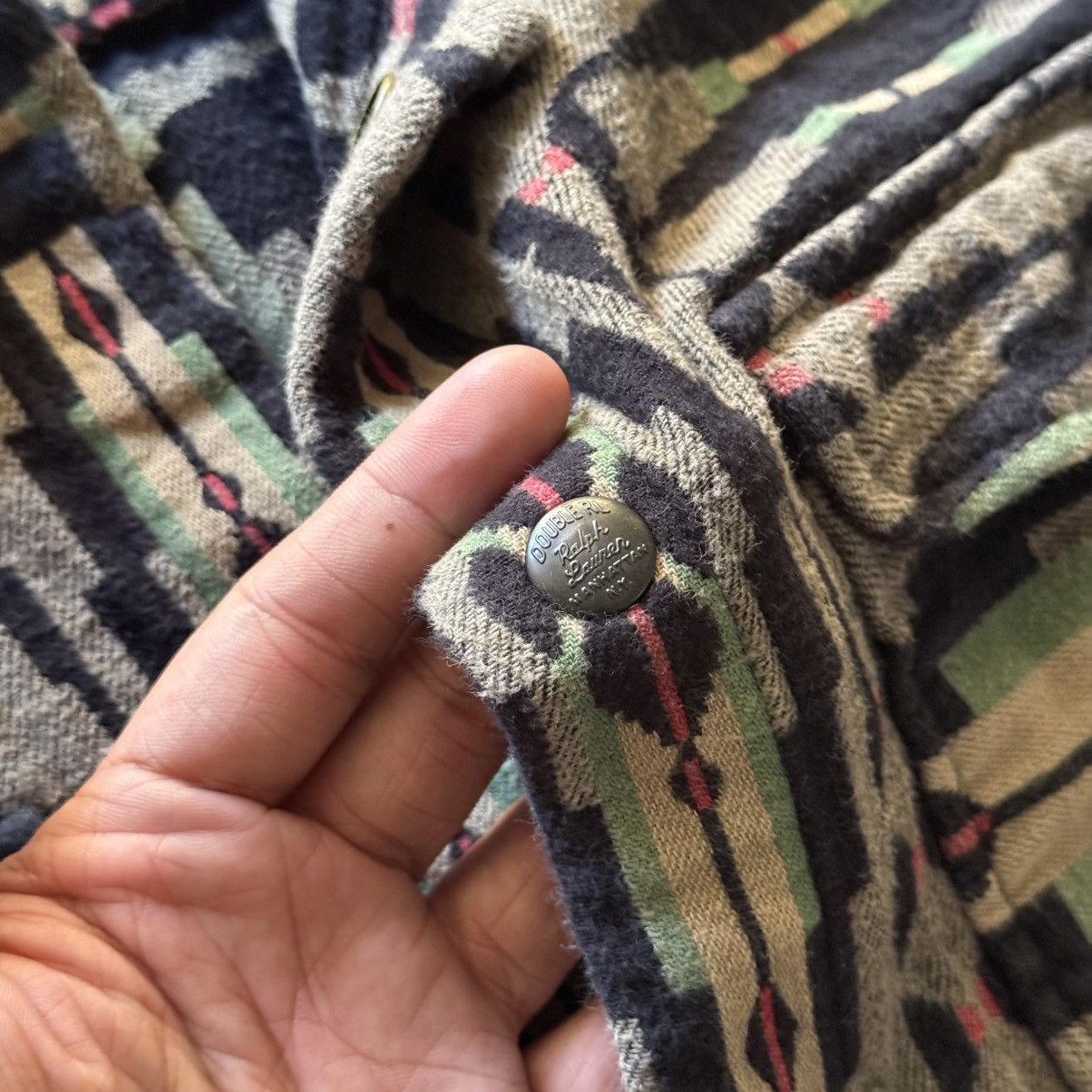 RRL Ralph Lauren RRL Brown Bear Blanket Jacquard Overshirt Size US L / EU 52-54 / 3 - 8 Thumbnail