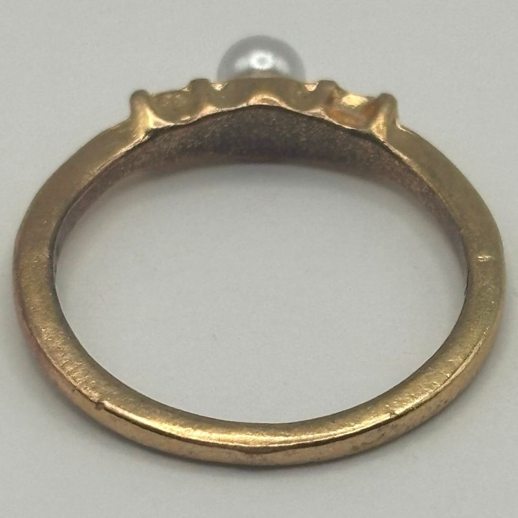 Other Gold Crystal Pearl Ring Size ONE SIZE - 5 Thumbnail