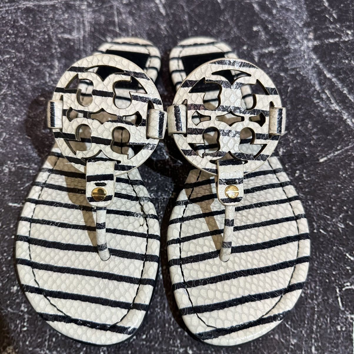 Tory Burch TORY BURCH MILLER Leather Sandal Stripe Size 6 Size US 6 / IT 36 - 5 Thumbnail