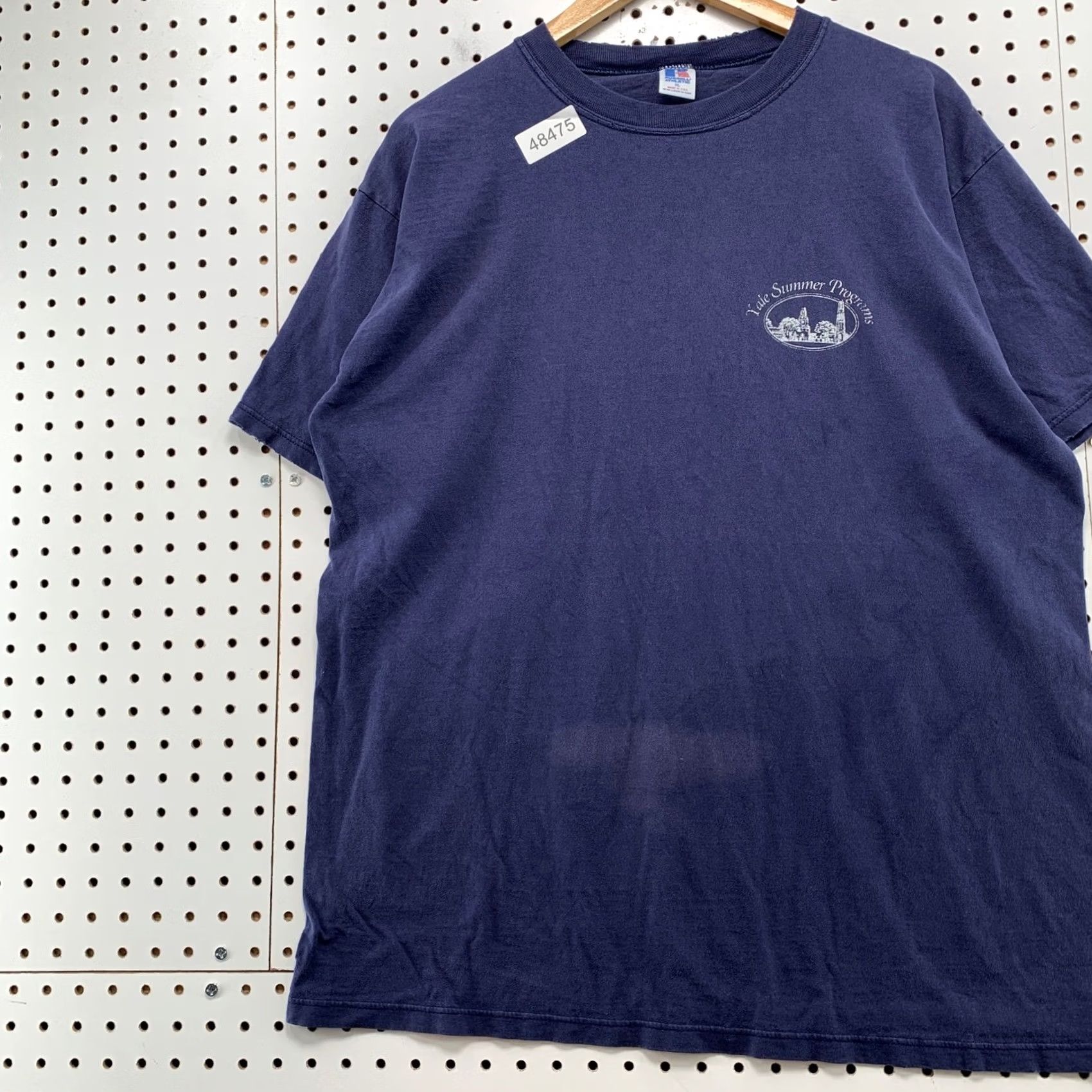 Russell Athletic VINTAGE Russell Athletic T Shirt Mens XL Navy Blue 90s Yale University Campus Skyline Graphic Print 1990s Collegiate Summer Programs Mens Size US XL / EU 56 / 4 - 5 Thumbnail