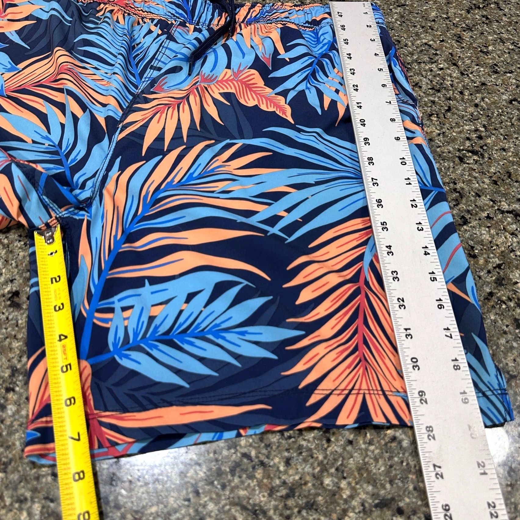 Speedo Speedo Shorts Men 2XL Blue Orange Floral Tropical Board Swim Trunks Shorts Bottom Mens Size US 39 - 5 Thumbnail