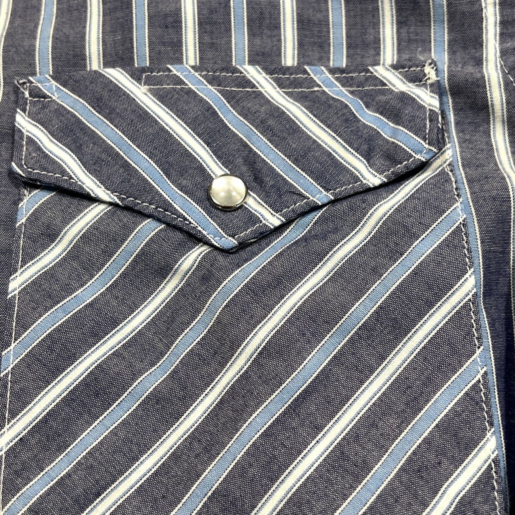 Wrangler VINTAGE Wrangler Western Pearl Snap Shirt Men M Stripes Long Sleeves Made USA Size US M / EU 48-50 / 2 - 7 Thumbnail