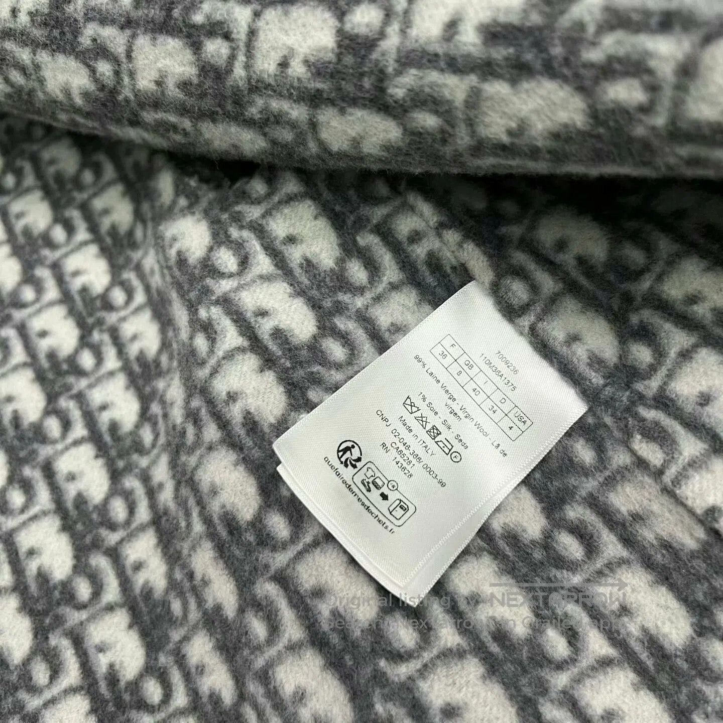 Dior dior wool blend coat with logo print. Size S / US 4 / IT 40 - 5 Thumbnail