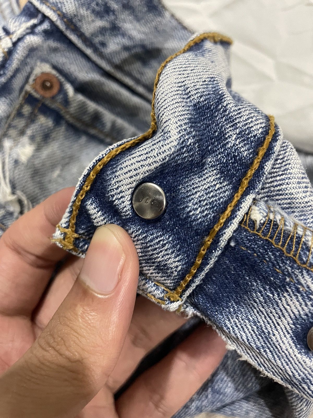 Levi's Vtg Levis 501 EU distressed patchwork sashiko boro Size US 31 - 6 Thumbnail