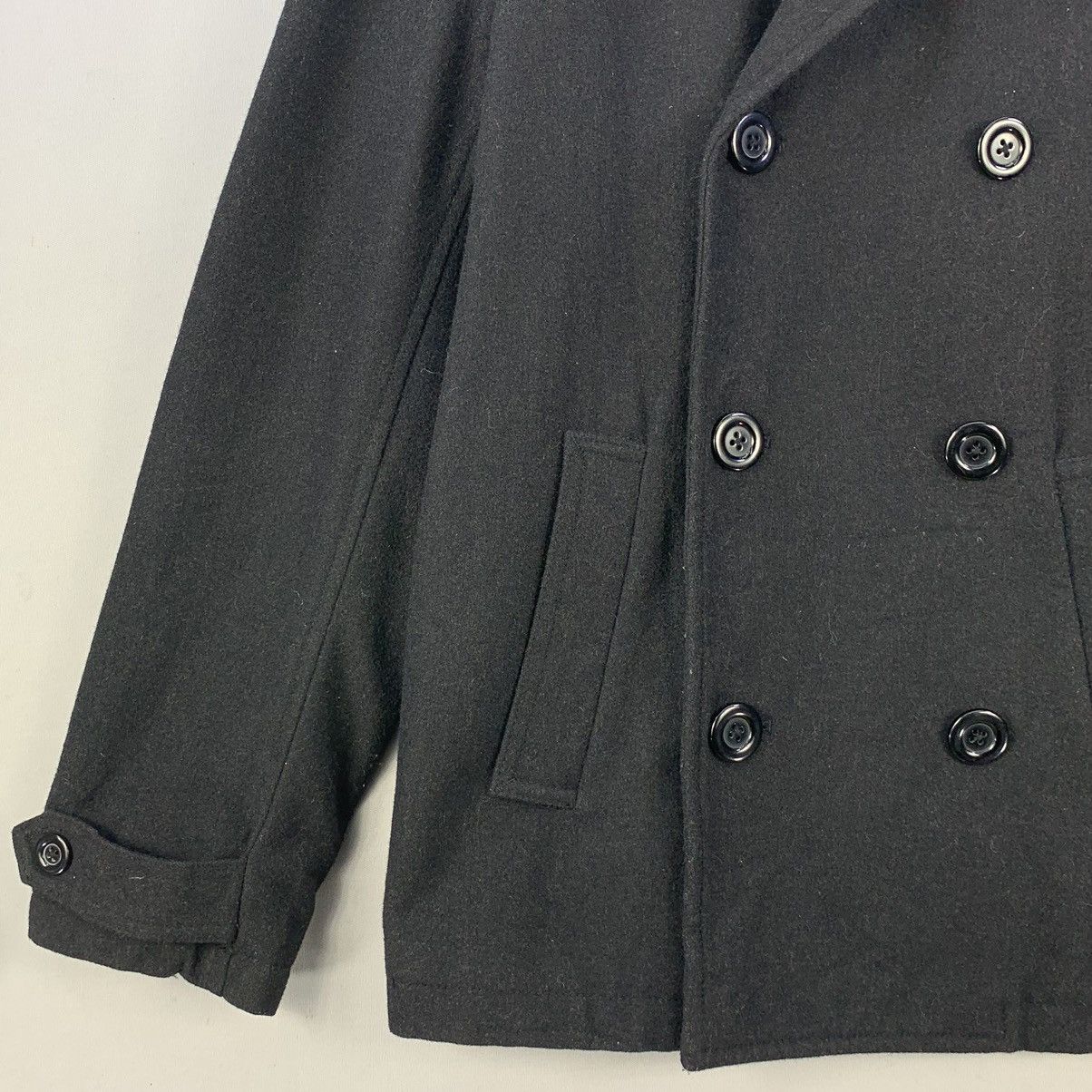 Japanese Brand Vintage Commontage Double Breasted Peacoat Wool Blend Jacket Size US L / EU 52-54 / 3 - 6 Thumbnail