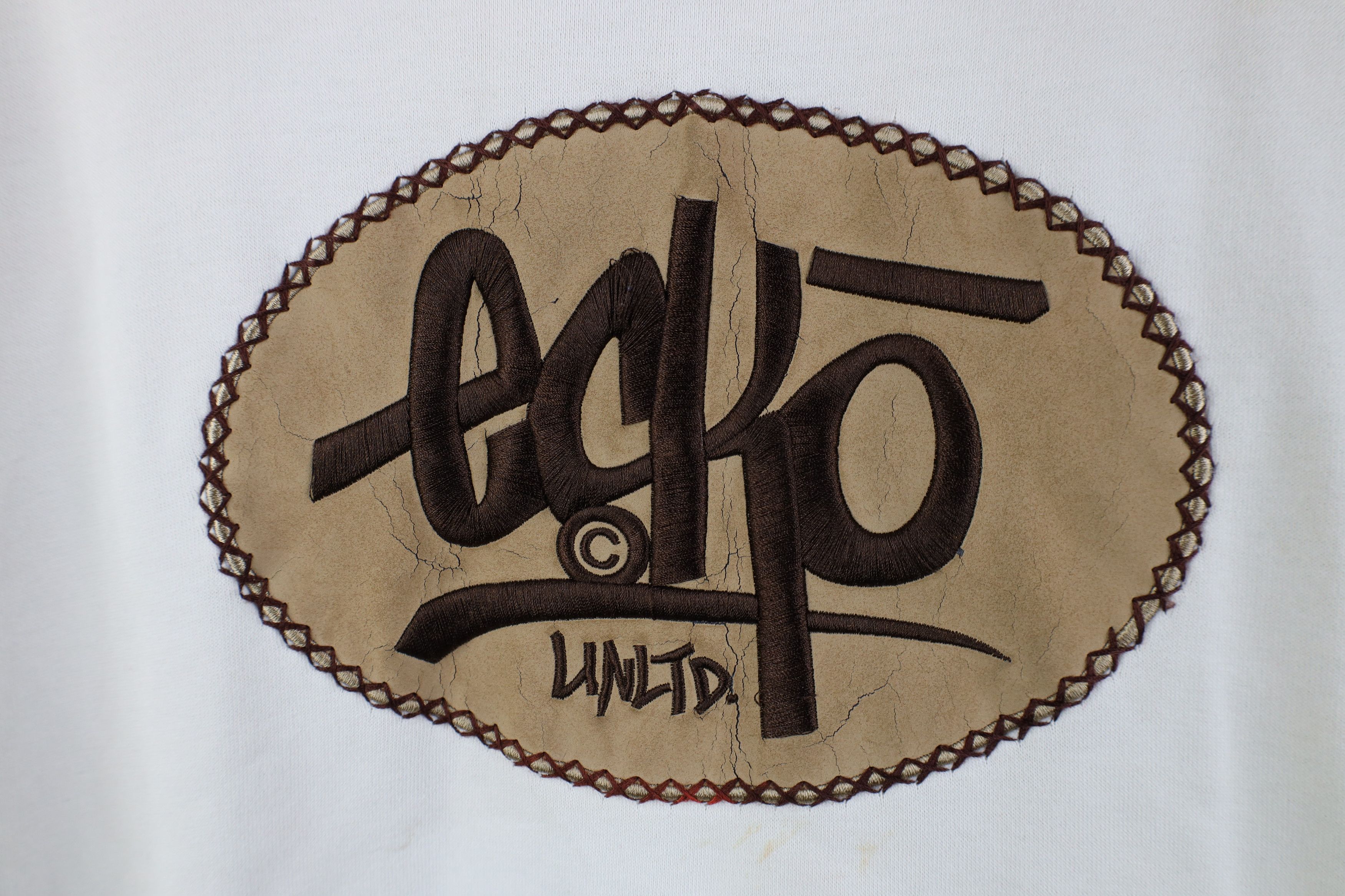 Ecko Unltd. Vintage 90s Y2K Ecko Spell Out Striped Heavyweight Hoodie Size US L / EU 52-54 / 3 - 4 Thumbnail